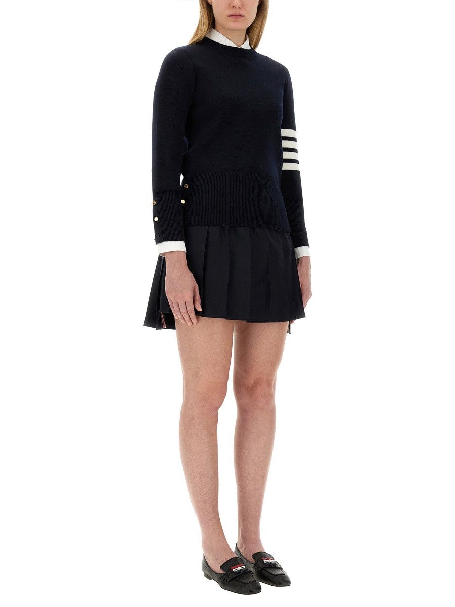 Thom Browne THOM BROWNE MILANO STITCH JERSEY WITH 4 BARS - BLUE (IT 42) Size M / US 6-8 / IT 42-44 - 2 Thumbnail