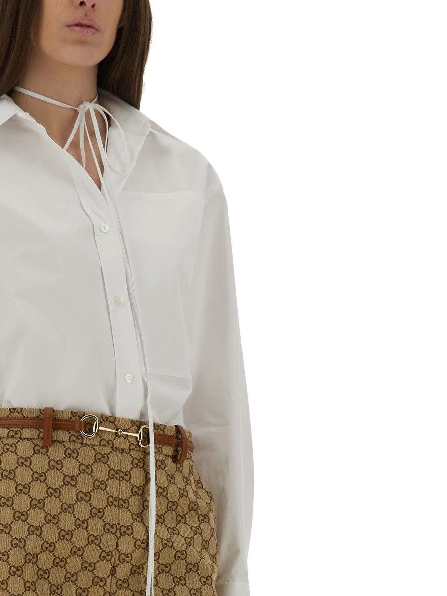 Gucci GUCCI COTTON POPLIN SHIRT - WHITE (IT 40) Size S / US 4 / IT 40 - 4 Thumbnail