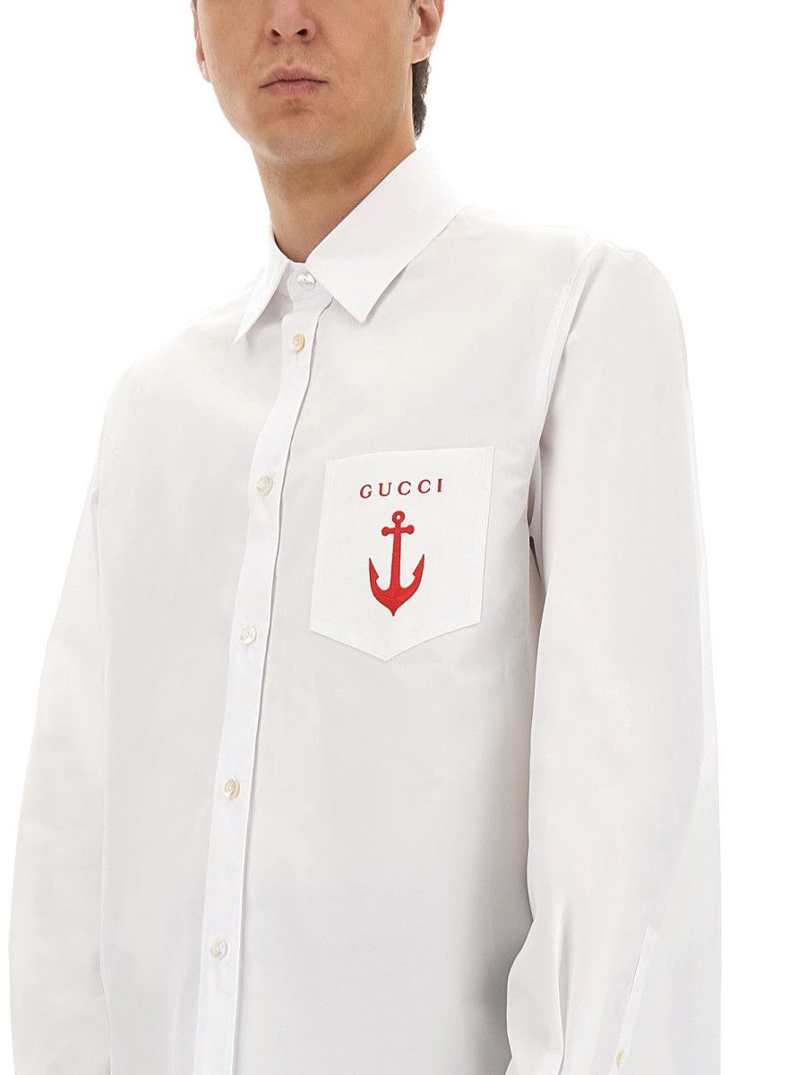 Gucci GUCCI SHIRT WITH EMBROIDERY - WHITE (IT 48) Size US M / EU 48-50 / 2 - 4 Thumbnail