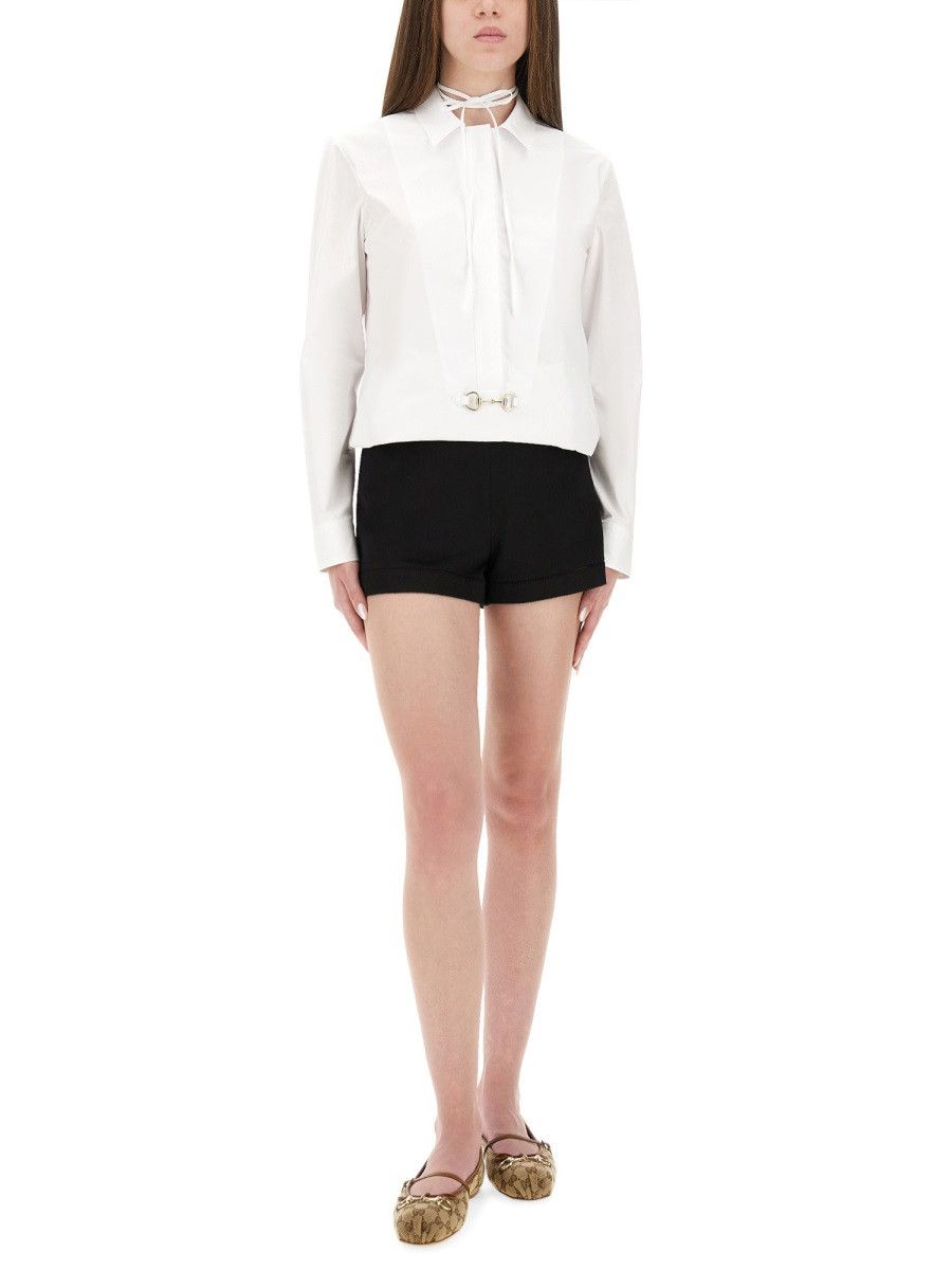 Gucci GUCCI COTTON POPLIN SHIRT WITH CLAMP - WHITE (IT 38) Size XS / US 0-2 / IT 36-38 - 2 Thumbnail