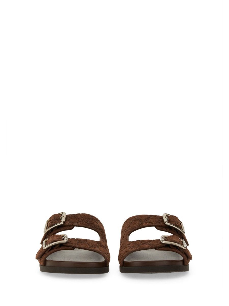 Gucci GUCCI LEATHER SLIDER SANDAL - BROWN (UK 6) Size US 7 / EU 40 - 4 Thumbnail