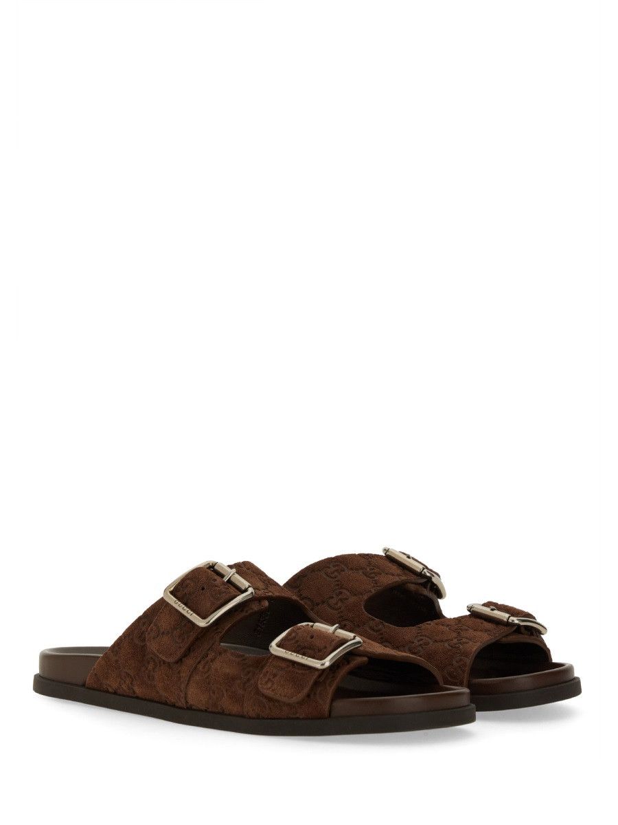 Gucci GUCCI LEATHER SLIDER SANDAL - BROWN (UK 7) Size US 8 / EU 41 - 2 Thumbnail