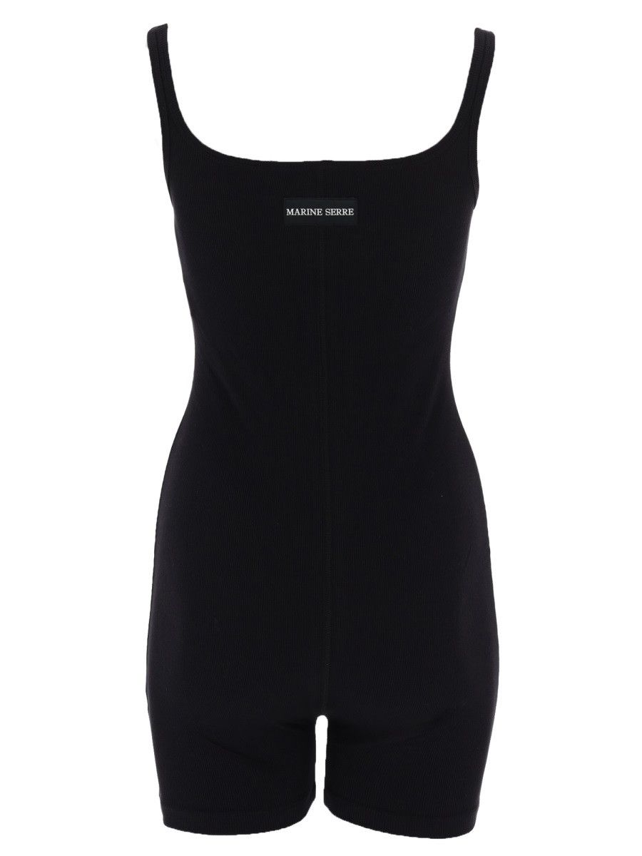 Marine Serre MARINE SERRE SHORT JUMPSUIT WITH LOGO - BLACK Size 28" / US 6 / IT 42 - 2 Thumbnail