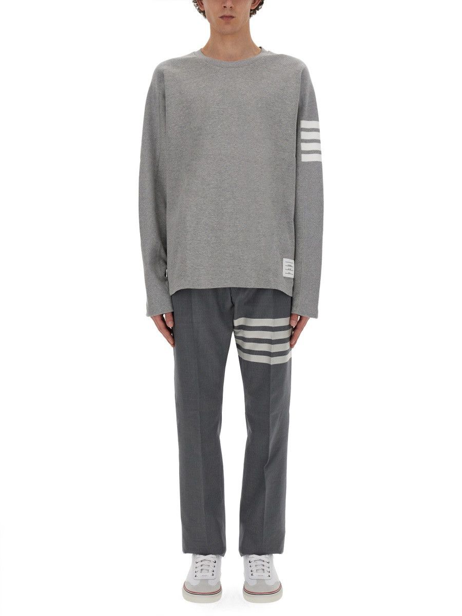 Thom Browne THOM BROWNE CLASSIC PANTS WITH MARTINGALE - GREY (JP 5) Size US 32 / EU 48 - 2 Thumbnail