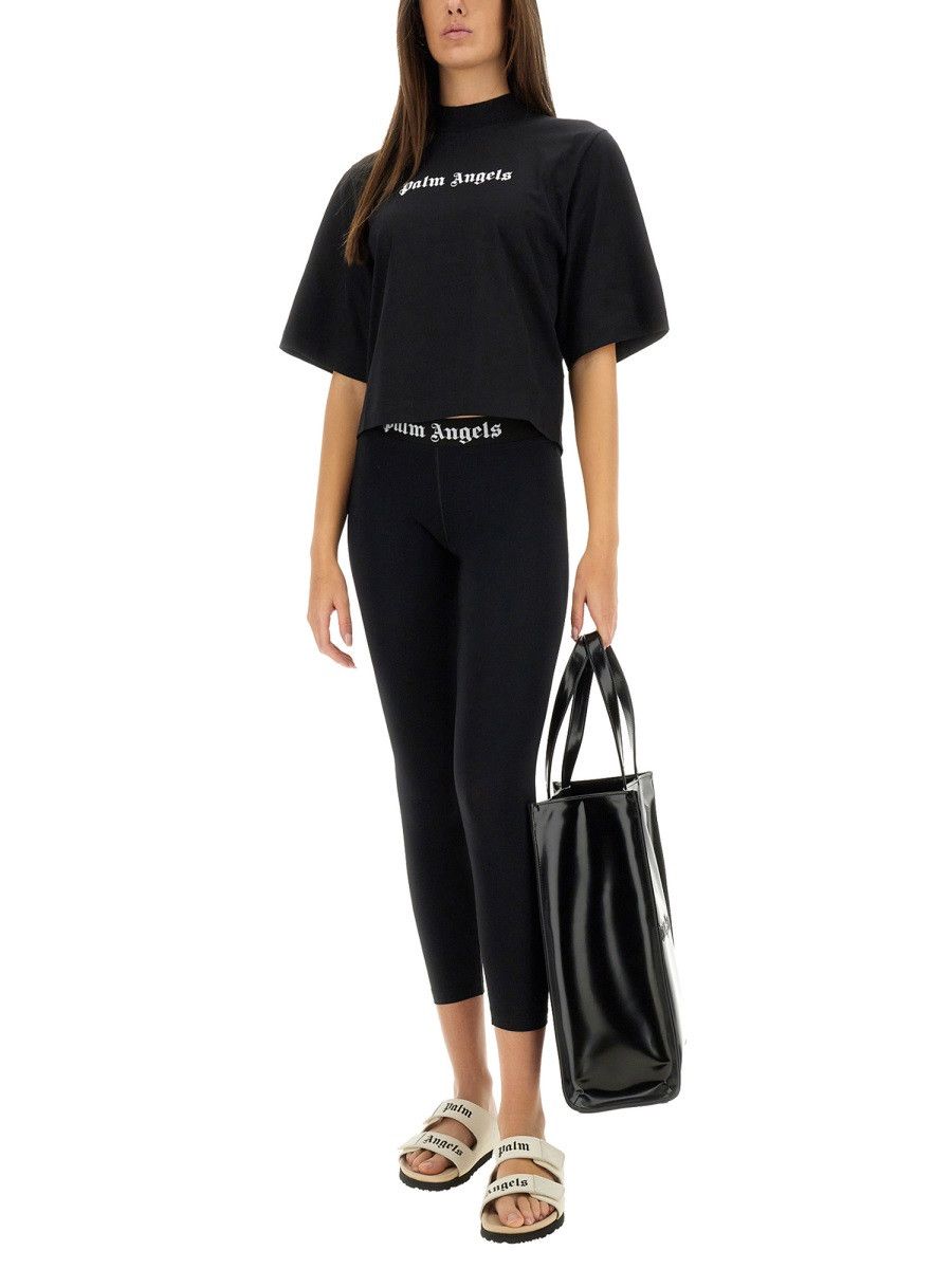 Palm Angels PALM ANGELS T-SHIRT WITH LOGO - BLACK Size S / US 4 / IT 40 - 2 Thumbnail