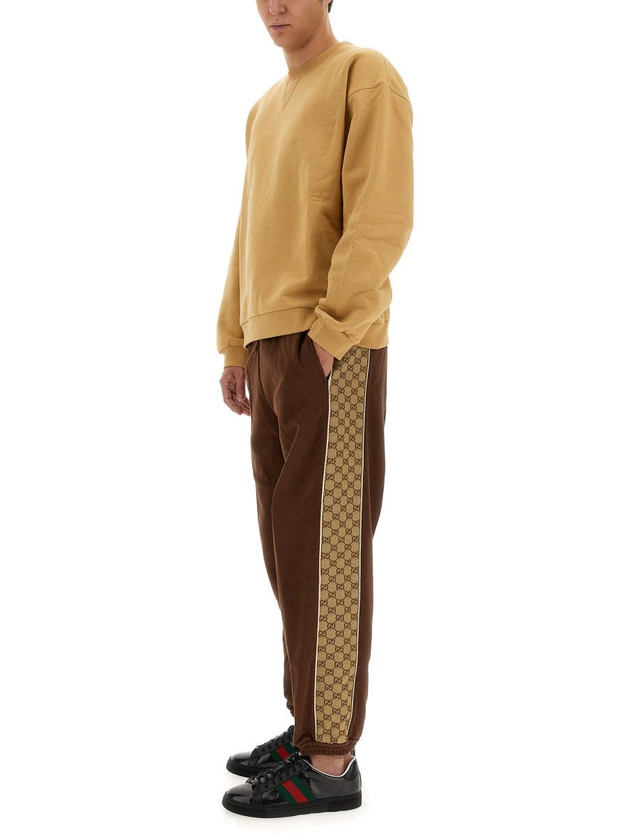 Gucci GUCCI SWEATSHIRT WITH WEB RIBBON - BEIGE Size US M / EU 48-50 / 2 - 2 Thumbnail