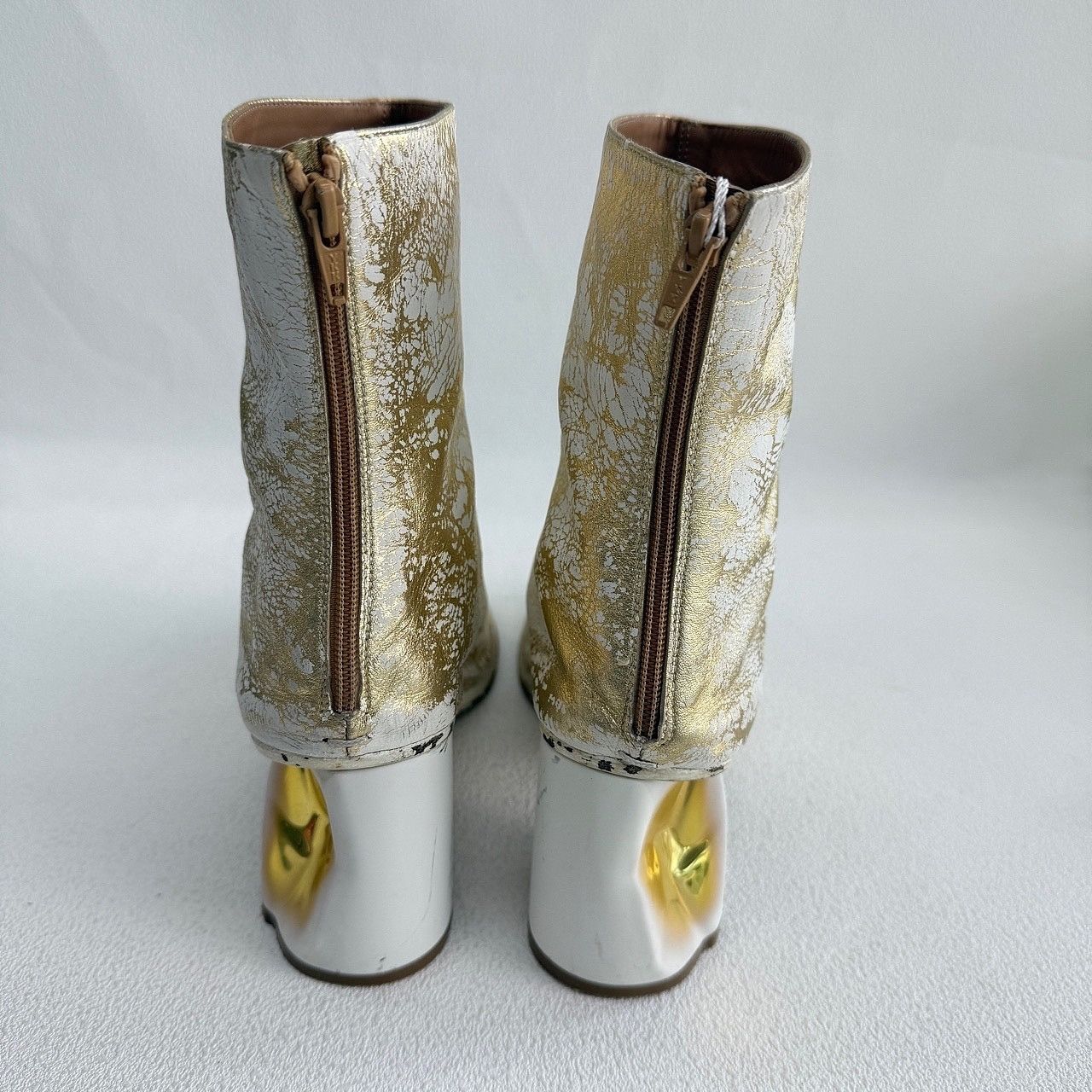 Maison Margiela Maison Margiela Cracked Metallic Leather Boots Size 37 Size US 7 / IT 37 - 3 Thumbnail