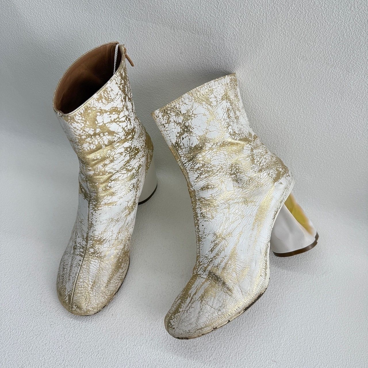 Maison Margiela Maison Margiela Cracked Metallic Leather Boots Size 37 Size US 7 / IT 37 - 6 Thumbnail