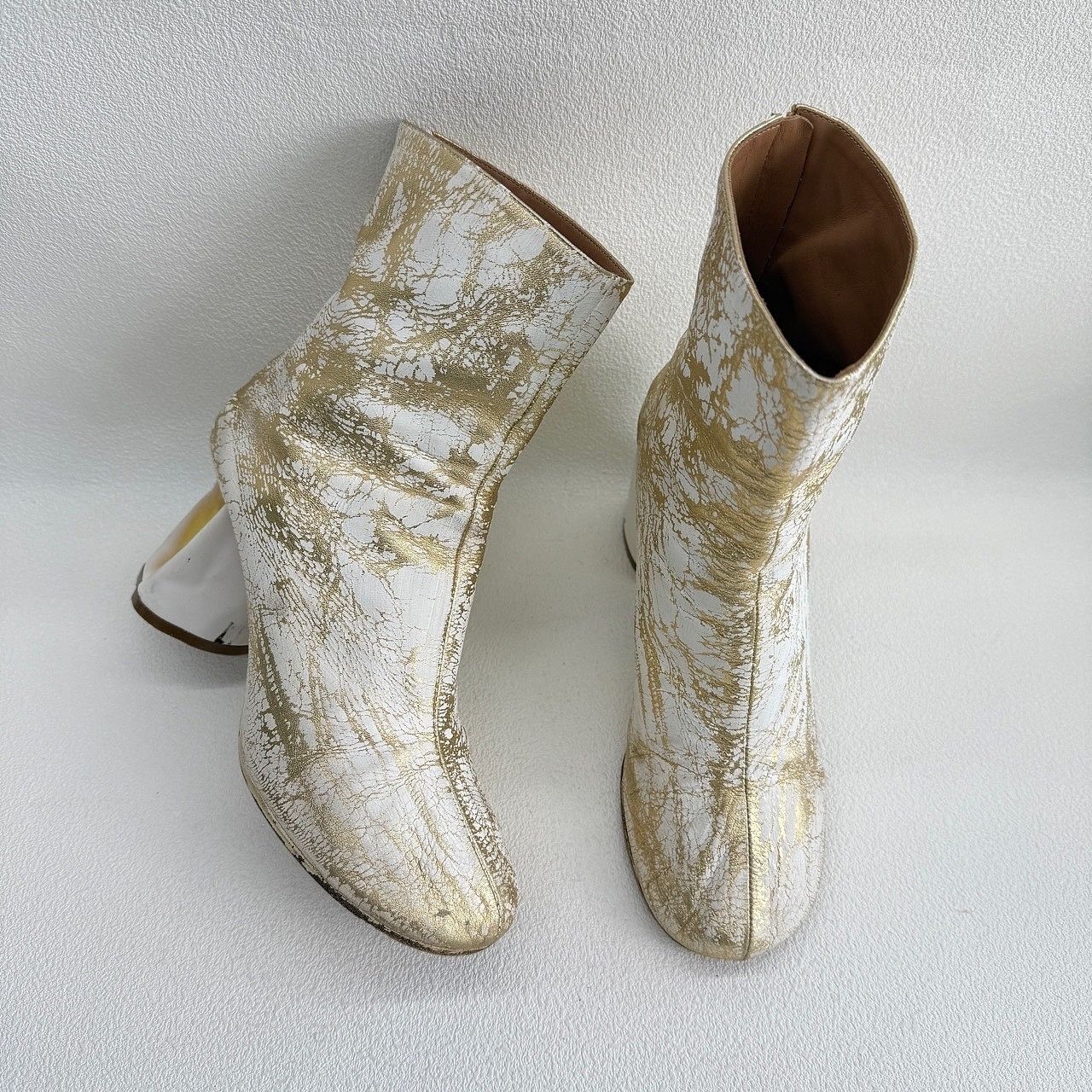 Maison Margiela Maison Margiela Cracked Metallic Leather Boots Size 37 Size US 7 / IT 37 - 8 Thumbnail