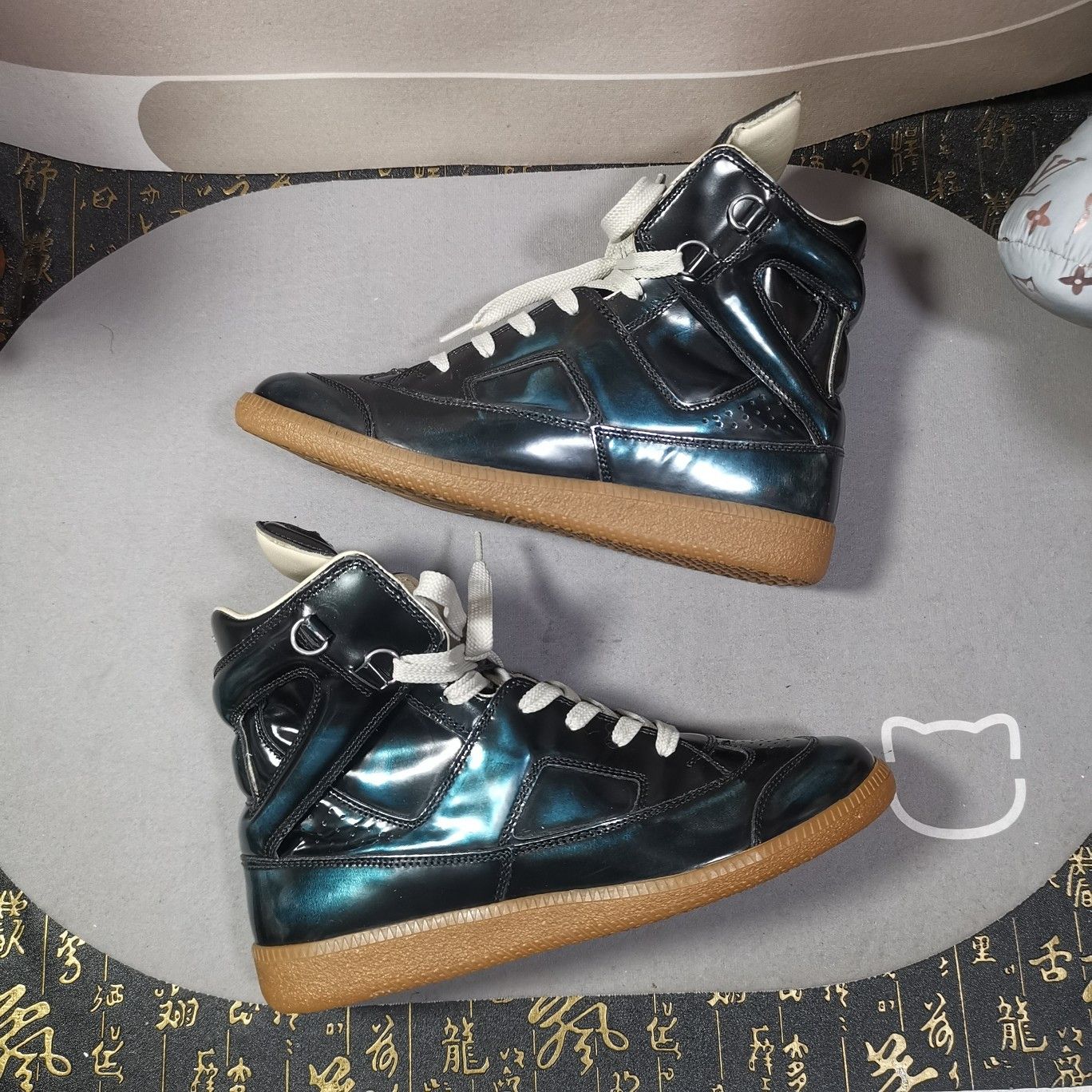 Maison Margiela Maison Margiela Iridescent Green High-Top Sneakers Size 6 Size US 6 / EU 39 - 6 Thumbnail