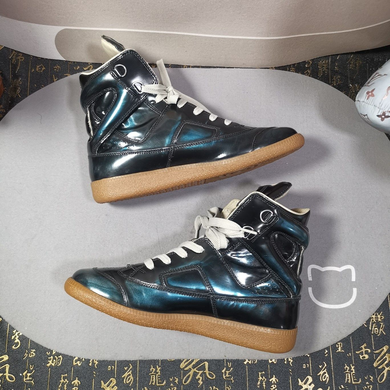 Maison Margiela Maison Margiela Iridescent Green High-Top Sneakers Size 6 Size US 6 / EU 39 - 7 Thumbnail