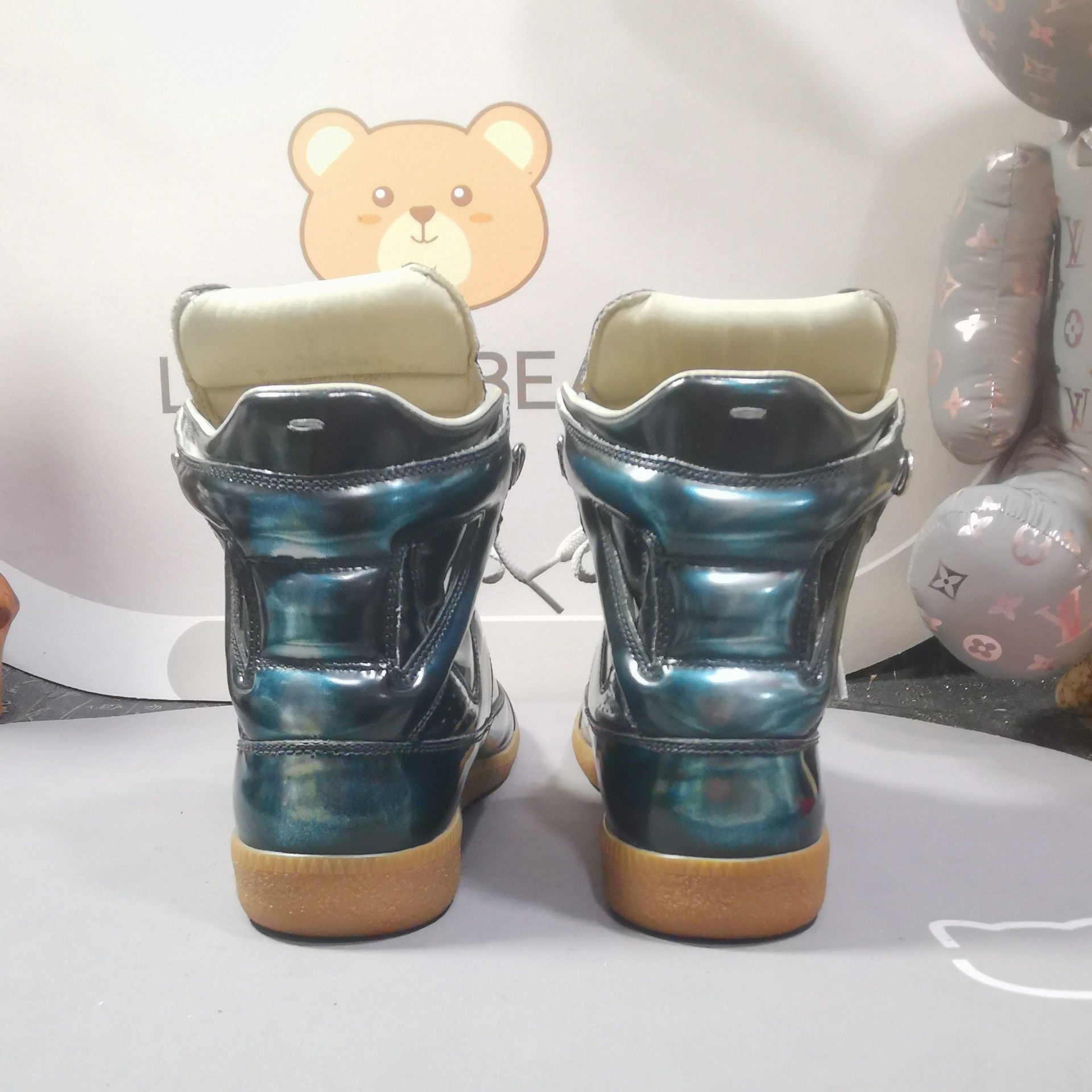 Maison Margiela Maison Margiela Iridescent Green High-Top Sneakers Size 6 Size US 6 / EU 39 - 3 Thumbnail
