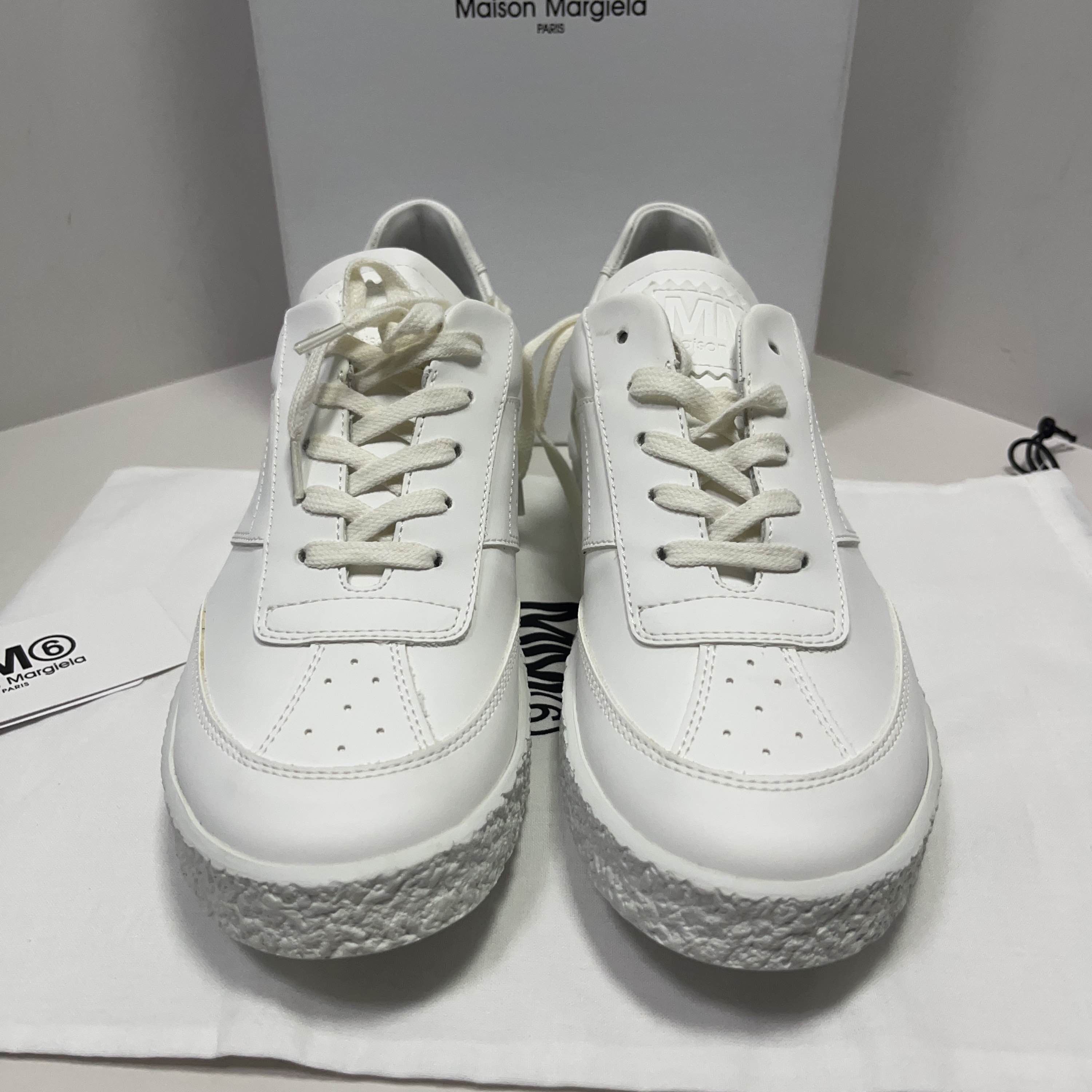 MM6 MM6 Maison Margiela White Low-Top Sneakers Size 37 Size US 7 / IT 37 - 2 Thumbnail
