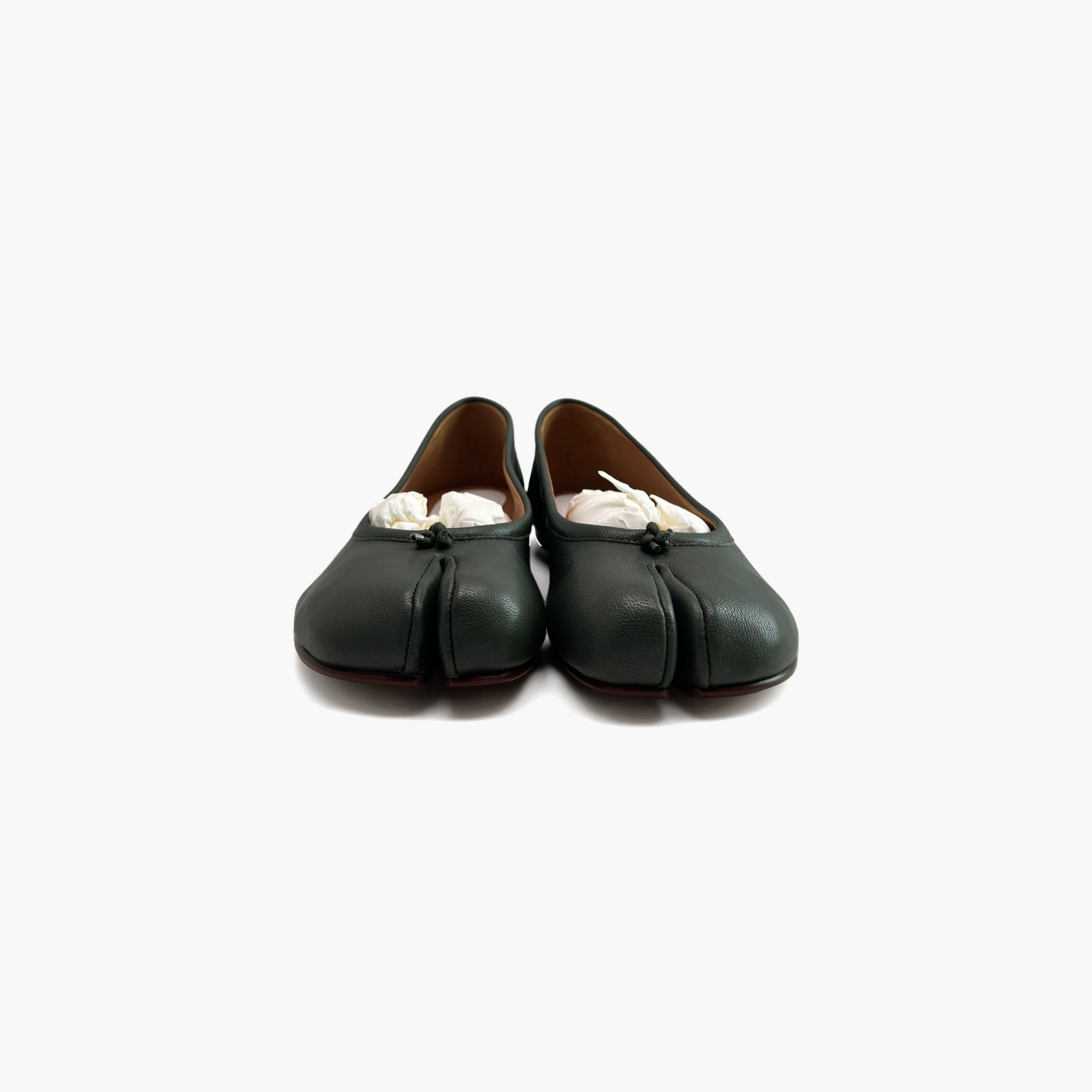 Maison Margiela Maison Margiela Green Leather Tabi Ballet Flats Size 37 Size US 7 / IT 37 - 5 Thumbnail