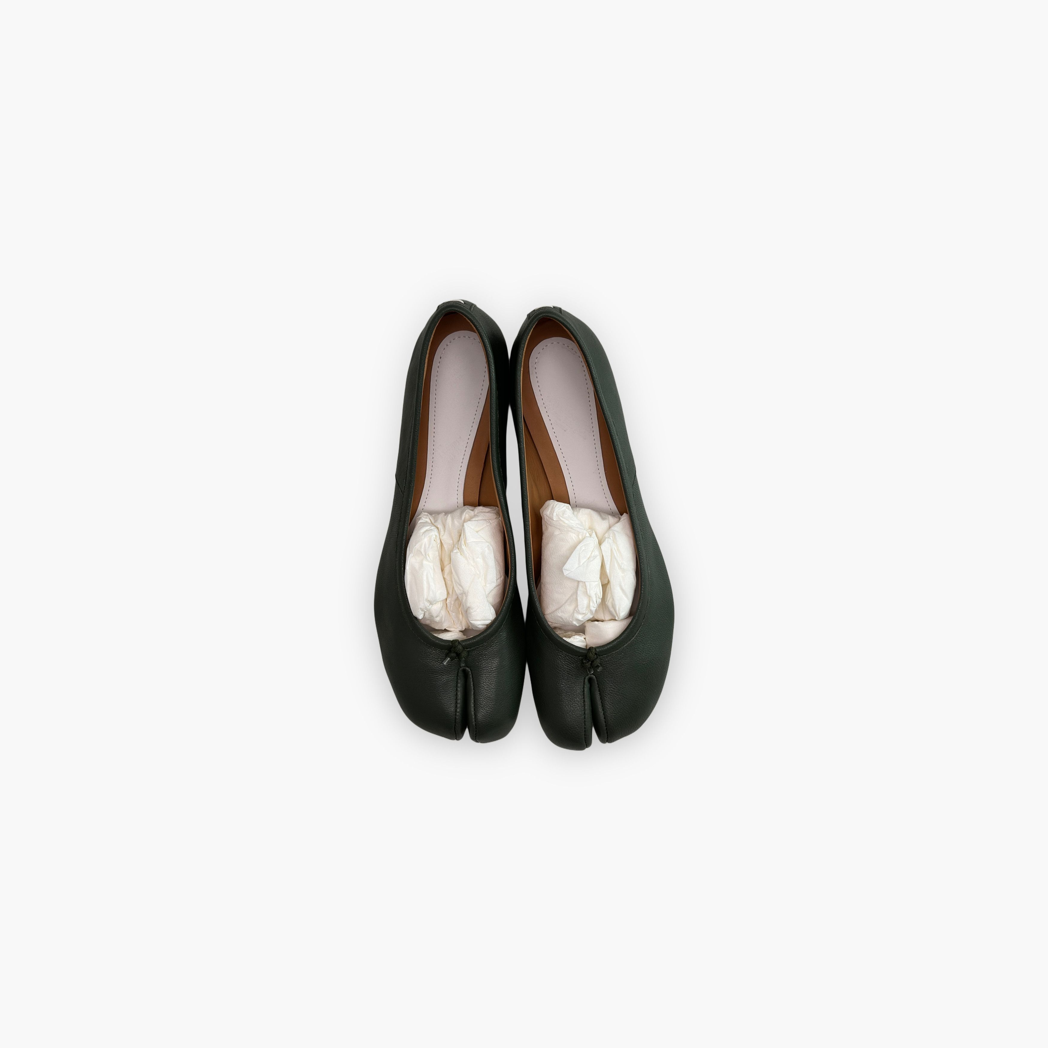 Maison Margiela Maison Margiela Green Leather Tabi Ballet Flats Size 37 Size US 7 / IT 37 - 9 Thumbnail