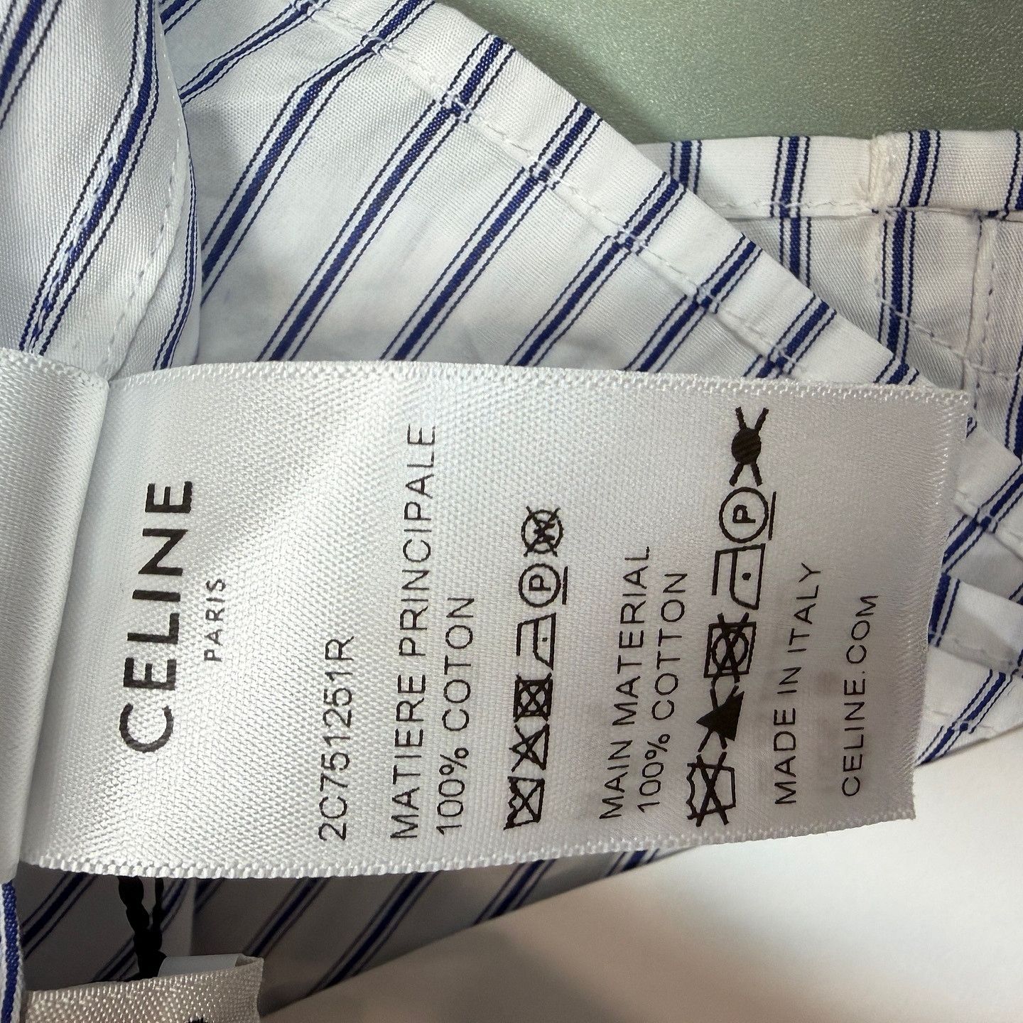 Celine Celine Striped Cotton Shirt Size 36 Size XS / US 0-2 / IT 36-38 - 5 Thumbnail