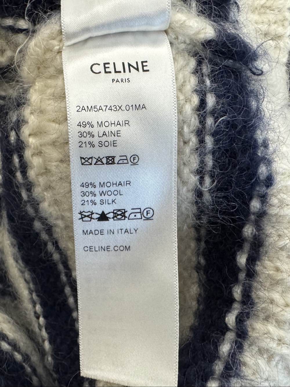 Celine Celine Striped Mohair Blend Sweater Size M Size M / US 6-8 / IT 42-44 - 6 Thumbnail
