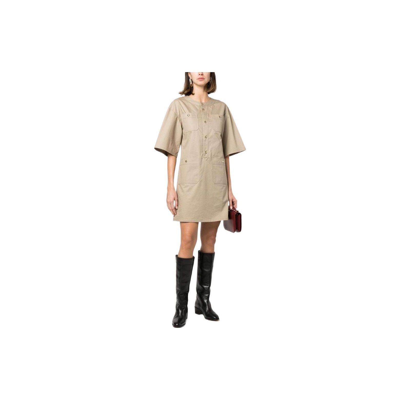 Celine Celine Cotton Button-Up Utility Mini Dress Size 38 Size S / US 4 / IT 40 - 5 Thumbnail