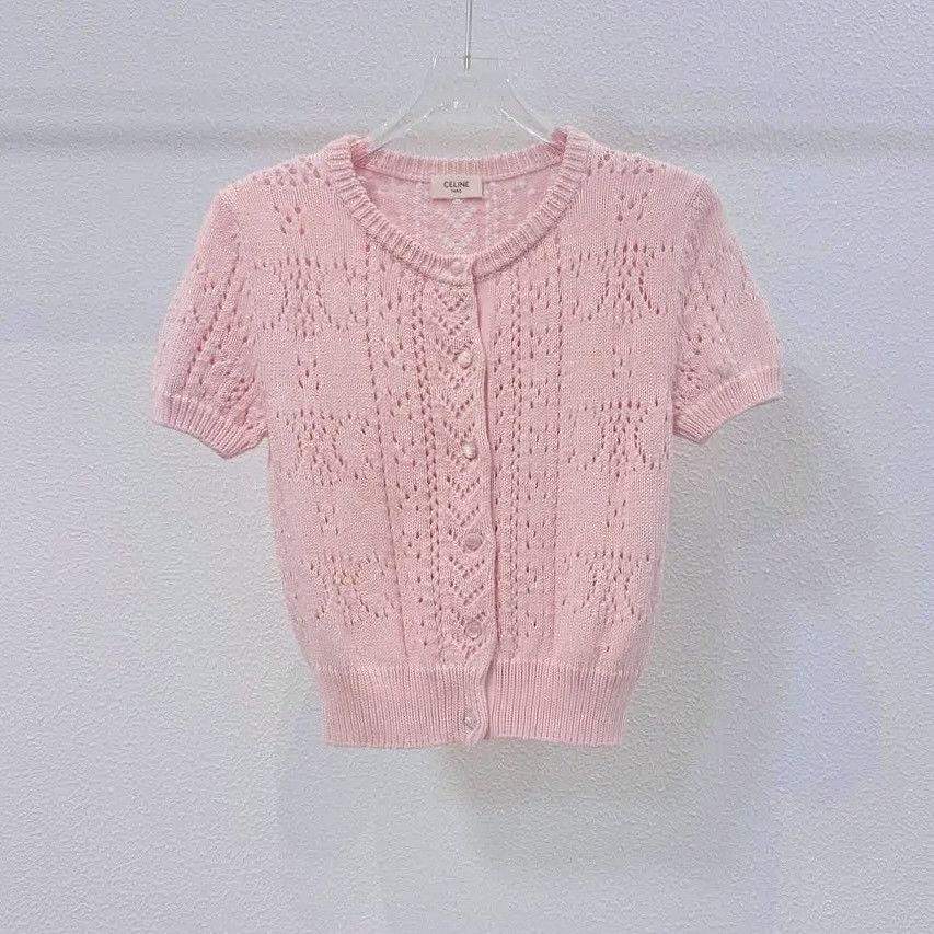 Celine CELINE Pink Knit Button Up Cardigan Size XS Size XS / US 0-2 / IT 36-38 - 7 Thumbnail