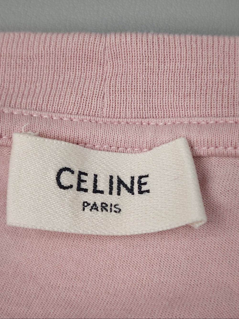 Celine Celine Logo Short Sleeve T-Shirt Pink XL Size US XL / EU 56 / 4 - 3 Thumbnail