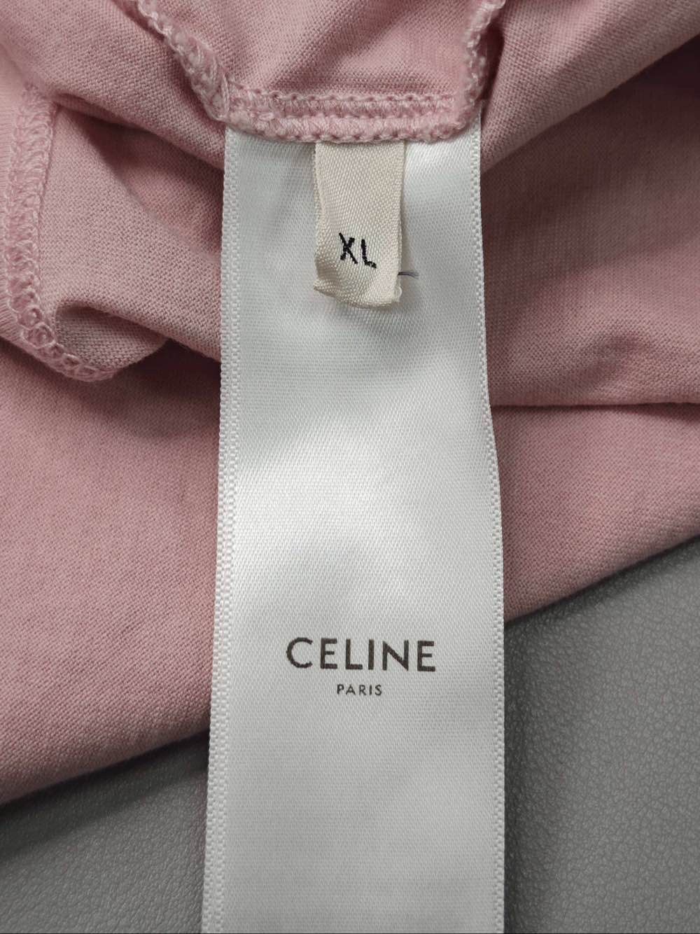 Celine Celine Logo Short Sleeve T-Shirt Pink XL Size US XL / EU 56 / 4 - 4 Thumbnail