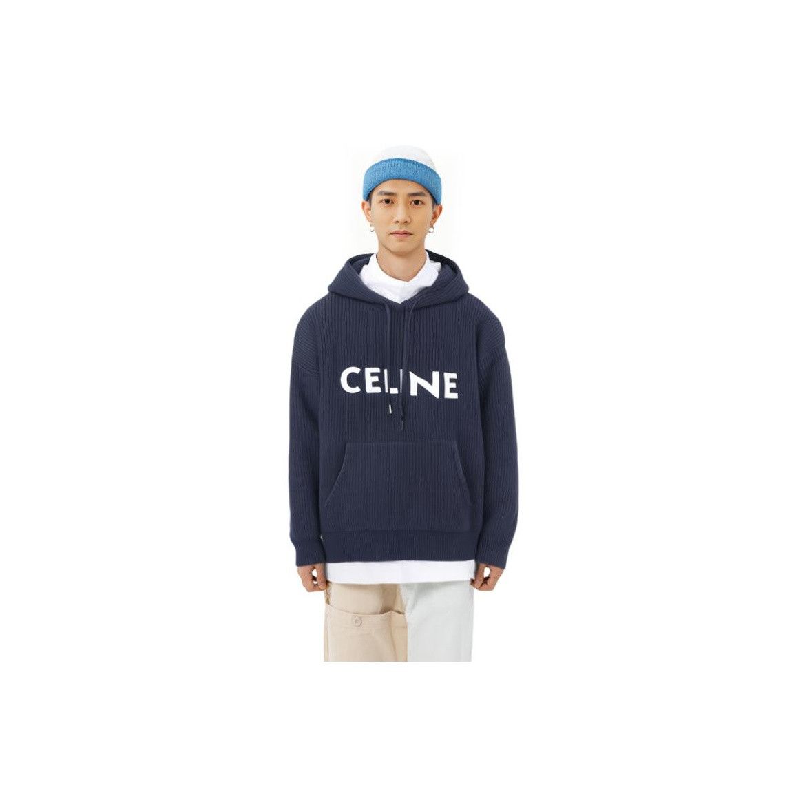 Celine Celine Logo Knit Hoodie Size M Size US M / EU 48-50 / 2 - 8 Thumbnail