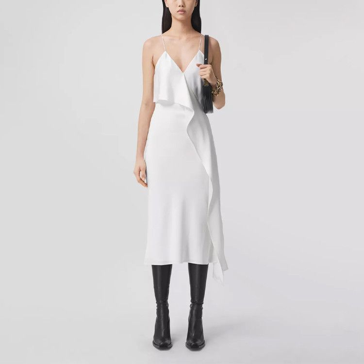 Burberry Burberry Silk Ruffle Midi Dress UK 10 Size M / US 6-8 / IT 42-44 - 7 Thumbnail