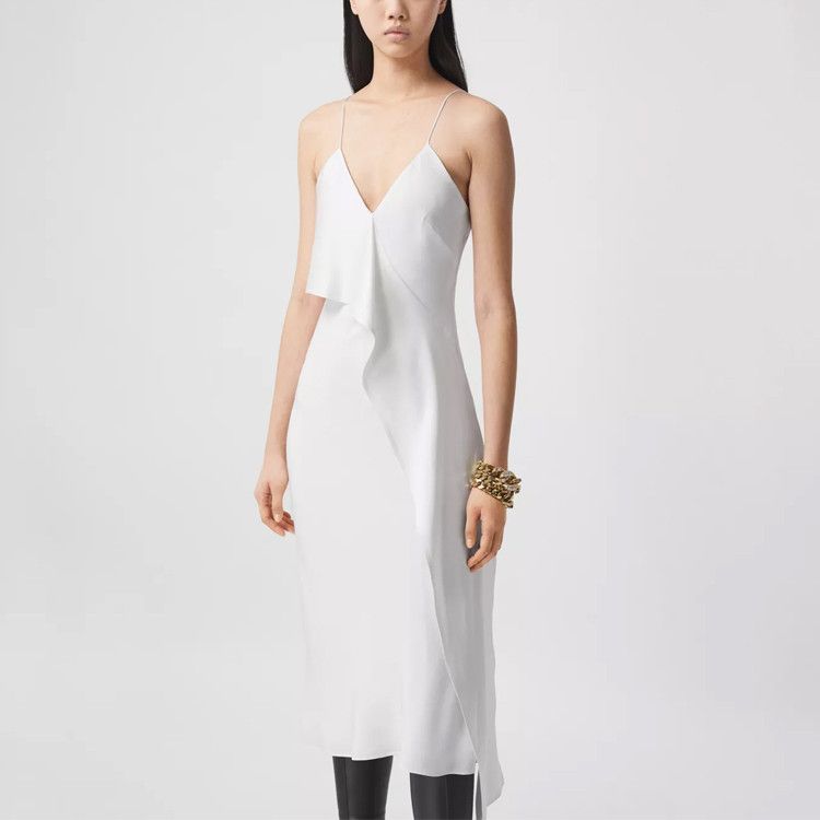 Burberry Burberry Silk Ruffle Midi Dress UK 10 Size M / US 6-8 / IT 42-44 - 9 Thumbnail