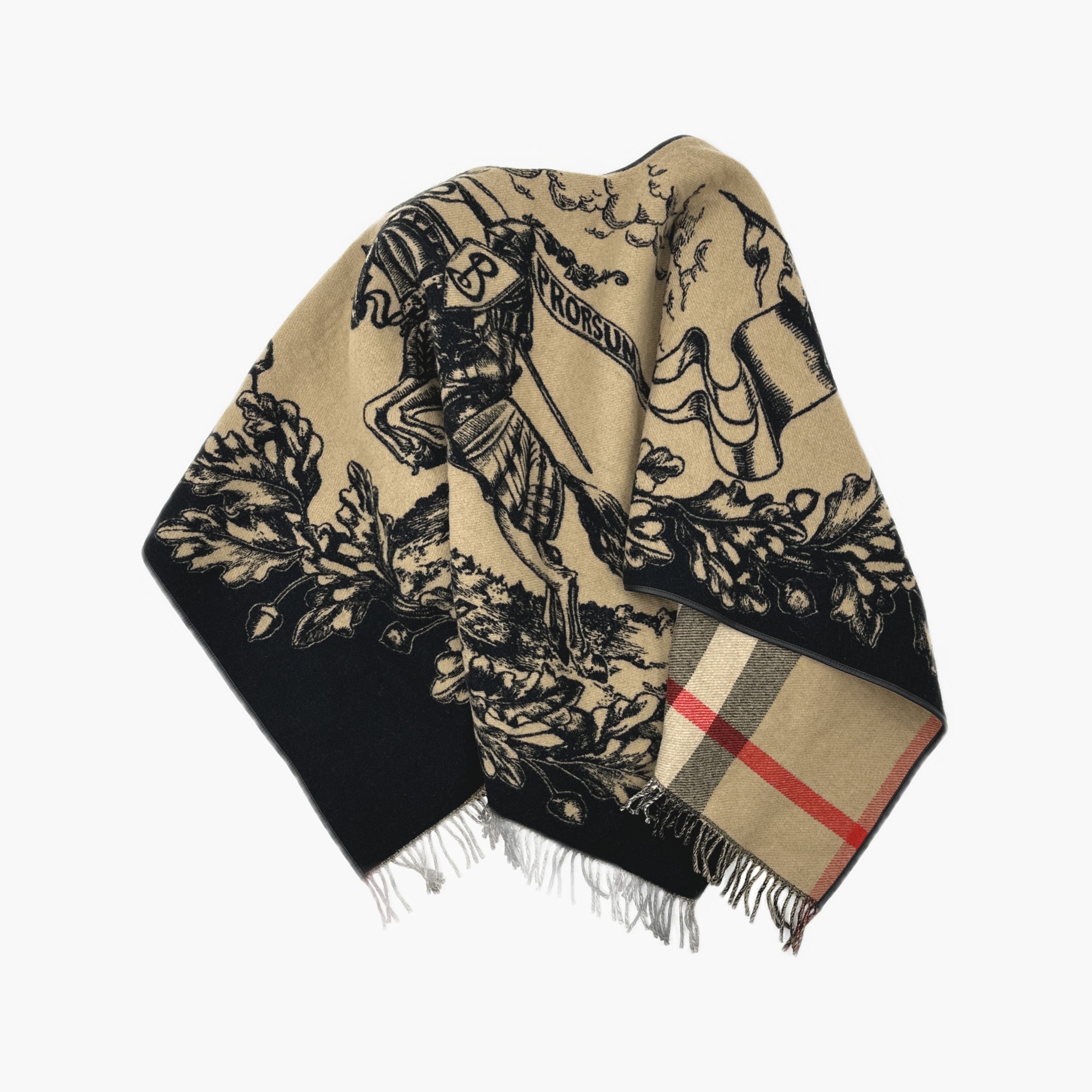 Burberry Burberry Horseferry Print Wool Cape Size One Size Size ONE SIZE - 2 Thumbnail
