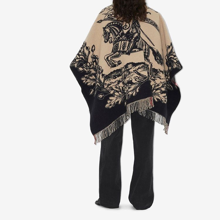 Burberry Burberry Horseferry Print Wool Cape Size One Size Size ONE SIZE - 8 Thumbnail