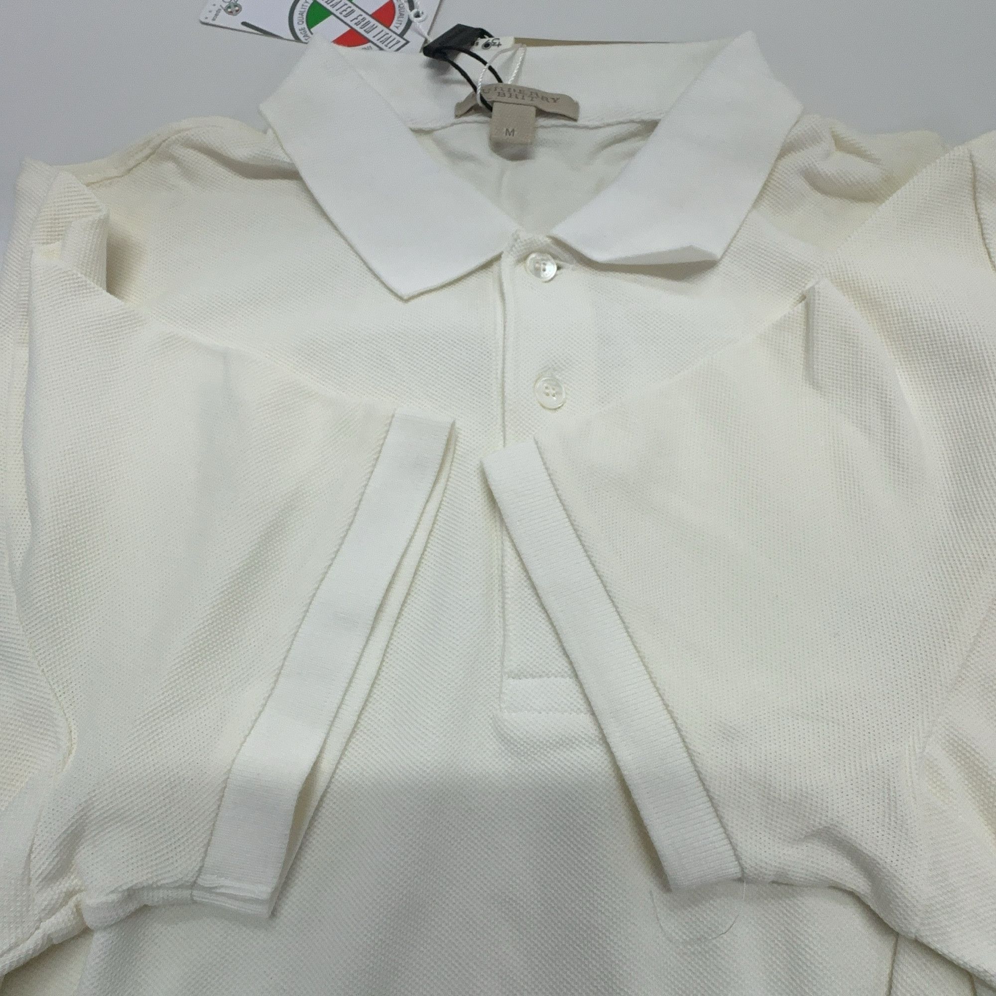 Burberry Burberry White Polo Shirt Size M Size US M / EU 48-50 / 2 - 12 Thumbnail