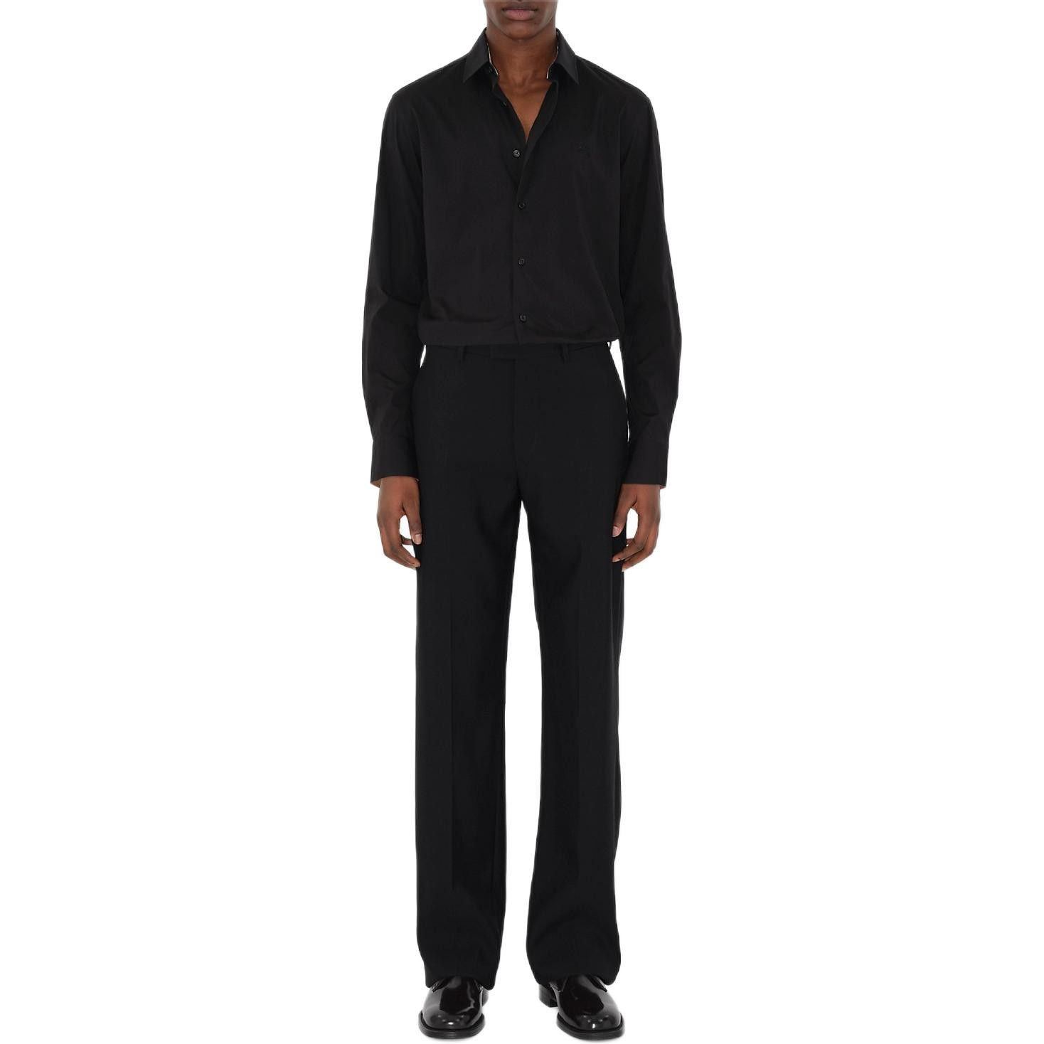Burberry Burberry Black Logo Embroidered Button Up Shirt Size L Size US L / EU 52-54 / 3 - 8 Thumbnail