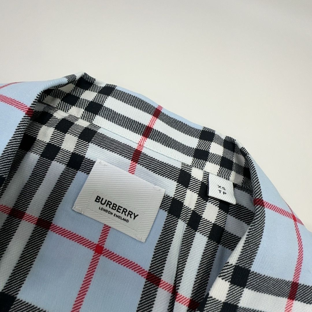 Burberry Burberry Pale Blue Check Short Sleeve Shirt Size XS Size US XS / EU 42 / 0 - 3 Thumbnail