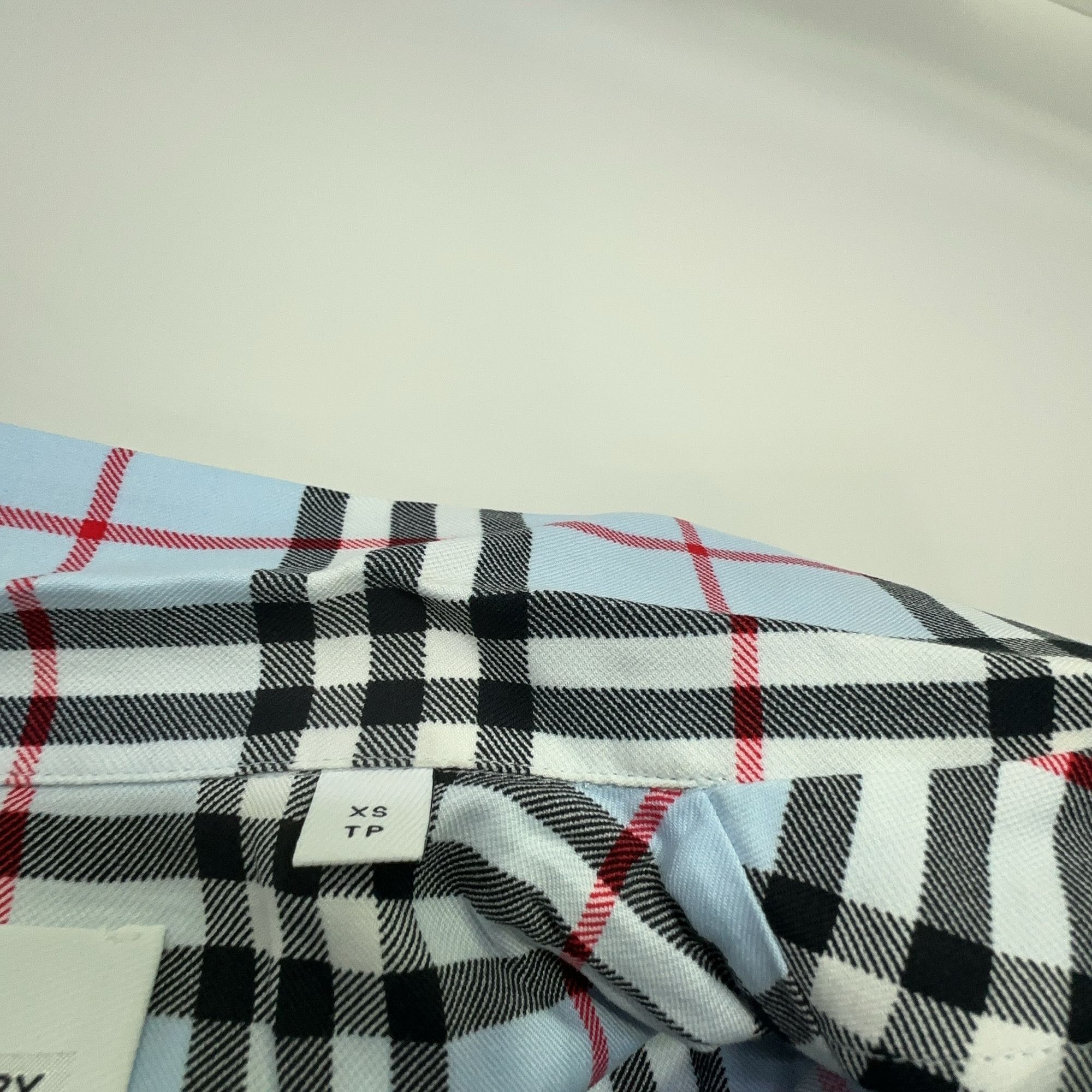 Burberry Burberry Pale Blue Check Short Sleeve Shirt Size XS Size US XS / EU 42 / 0 - 7 Thumbnail