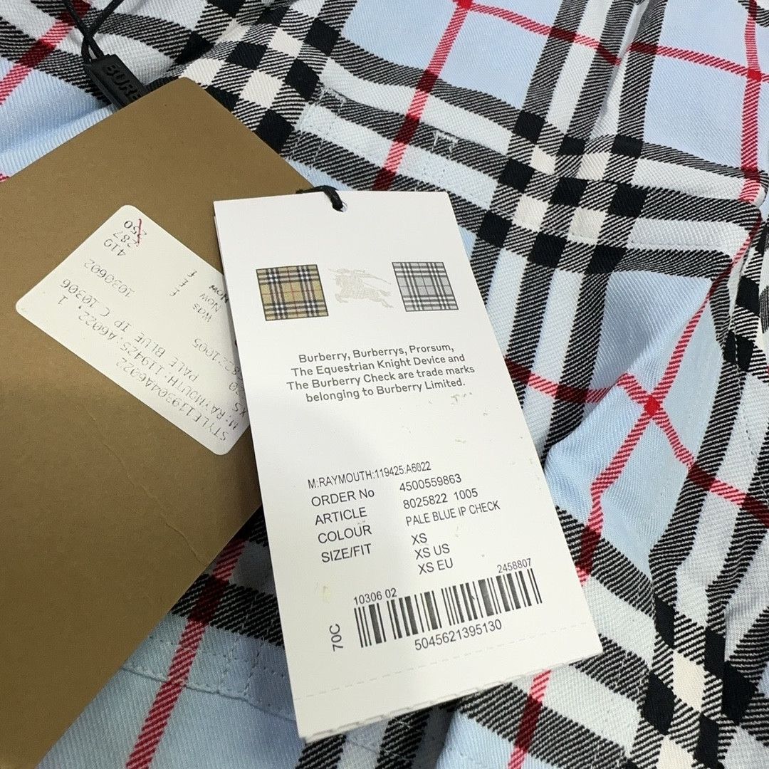 Burberry Burberry Pale Blue Check Short Sleeve Shirt Size XS Size US XS / EU 42 / 0 - 4 Thumbnail