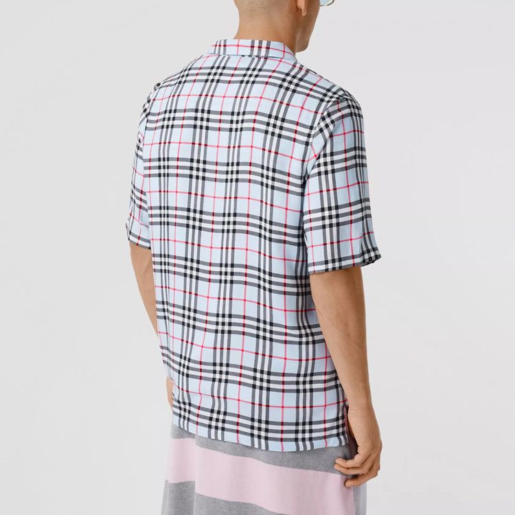 Burberry Burberry Pale Blue Check Short Sleeve Shirt Size XS Size US XS / EU 42 / 0 - 9 Thumbnail