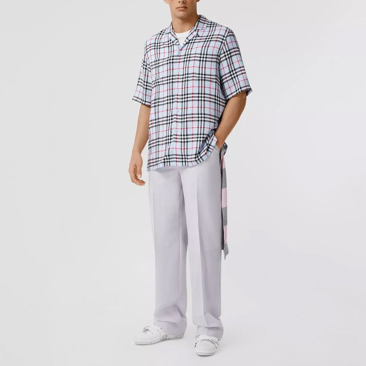 Burberry Burberry Pale Blue Check Short Sleeve Shirt Size XS Size US XS / EU 42 / 0 - 11 Thumbnail