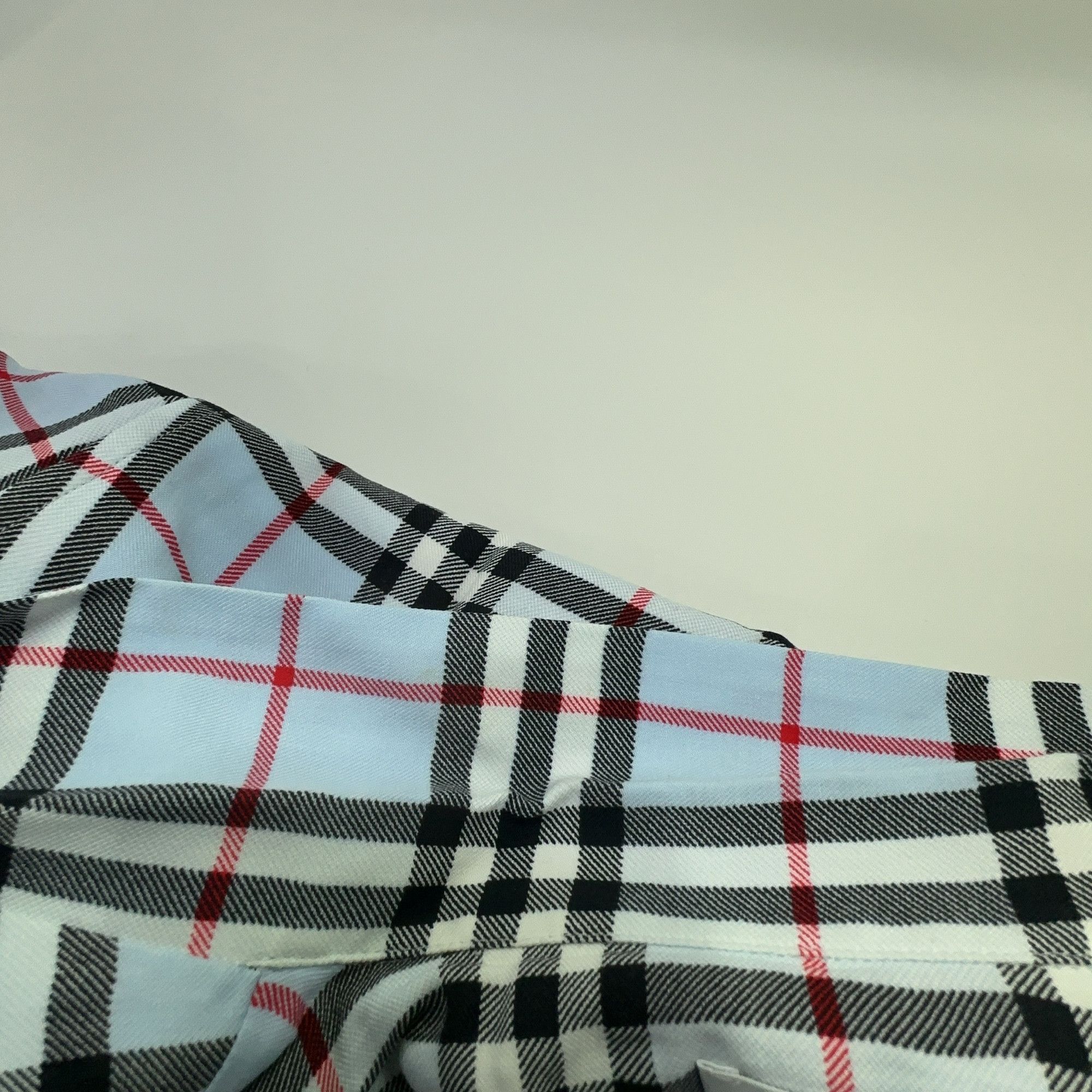 Burberry Burberry Pale Blue Check Short Sleeve Shirt Size XS Size US XS / EU 42 / 0 - 6 Thumbnail