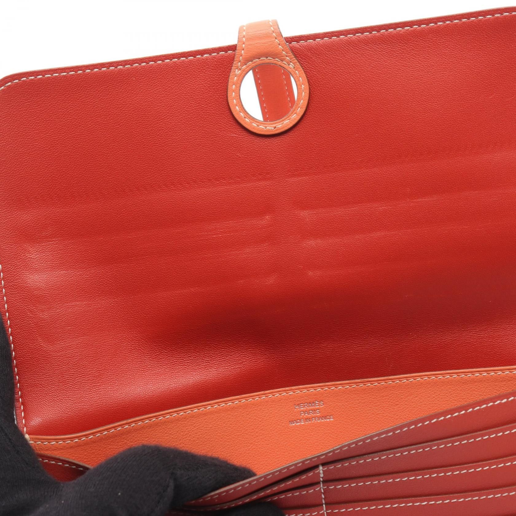 Hermes Hermes Hermes Dogon Long calfskin wallet Leather Long Wallet Q DUTY FREE for USA Size ONE SIZE - 8 Thumbnail