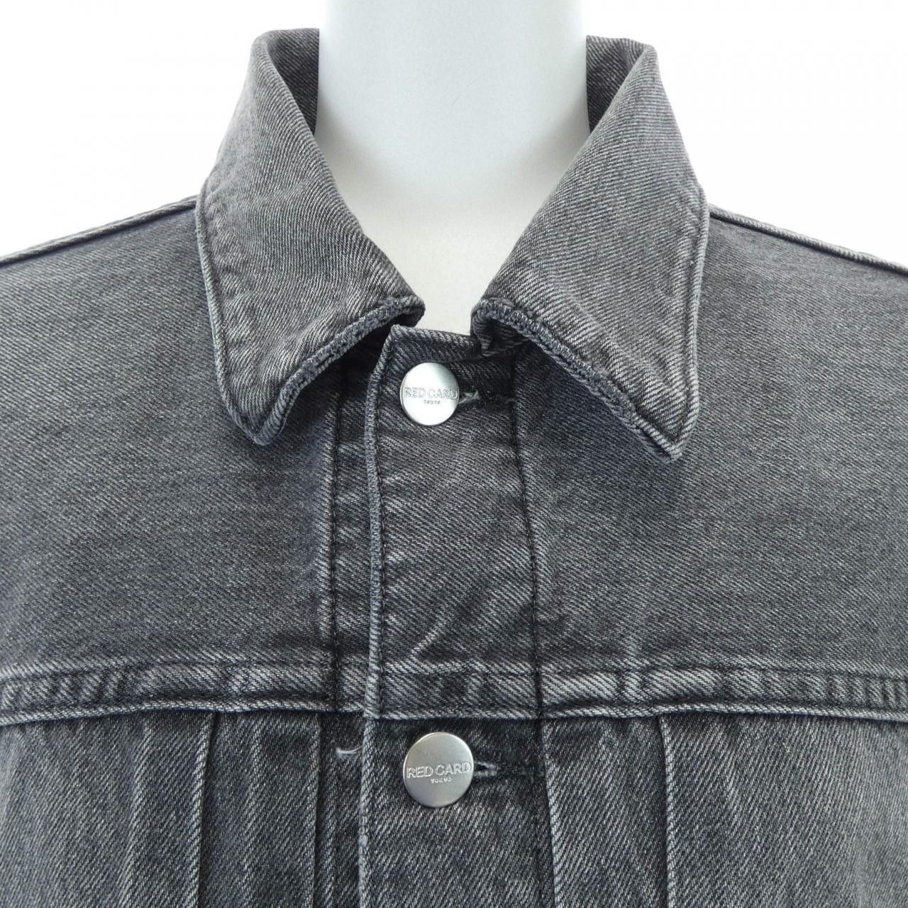 Other Other Red Card Denim Jacket Textile Outerwear DUTY FREE for USA Size ONE SIZE - 5 Thumbnail