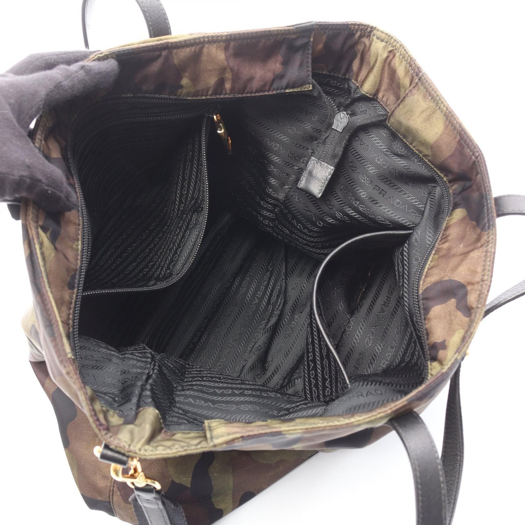 Prada Prada PRADA Camouflage Nylon Saffiano Leather 2way Tote Bag Nylon canvas Tote Bag B2600A DUTY FREE for USA Size ONE SIZE - 3 Thumbnail
