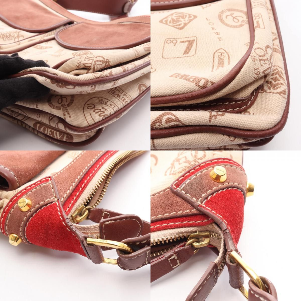 Loewe Loewe Loewe 160th Anniversary Canvas Suede Leather Shoulder Bag Textile Shoulder Bag DUTY FREE for USA Size ONE SIZE - 9 Thumbnail