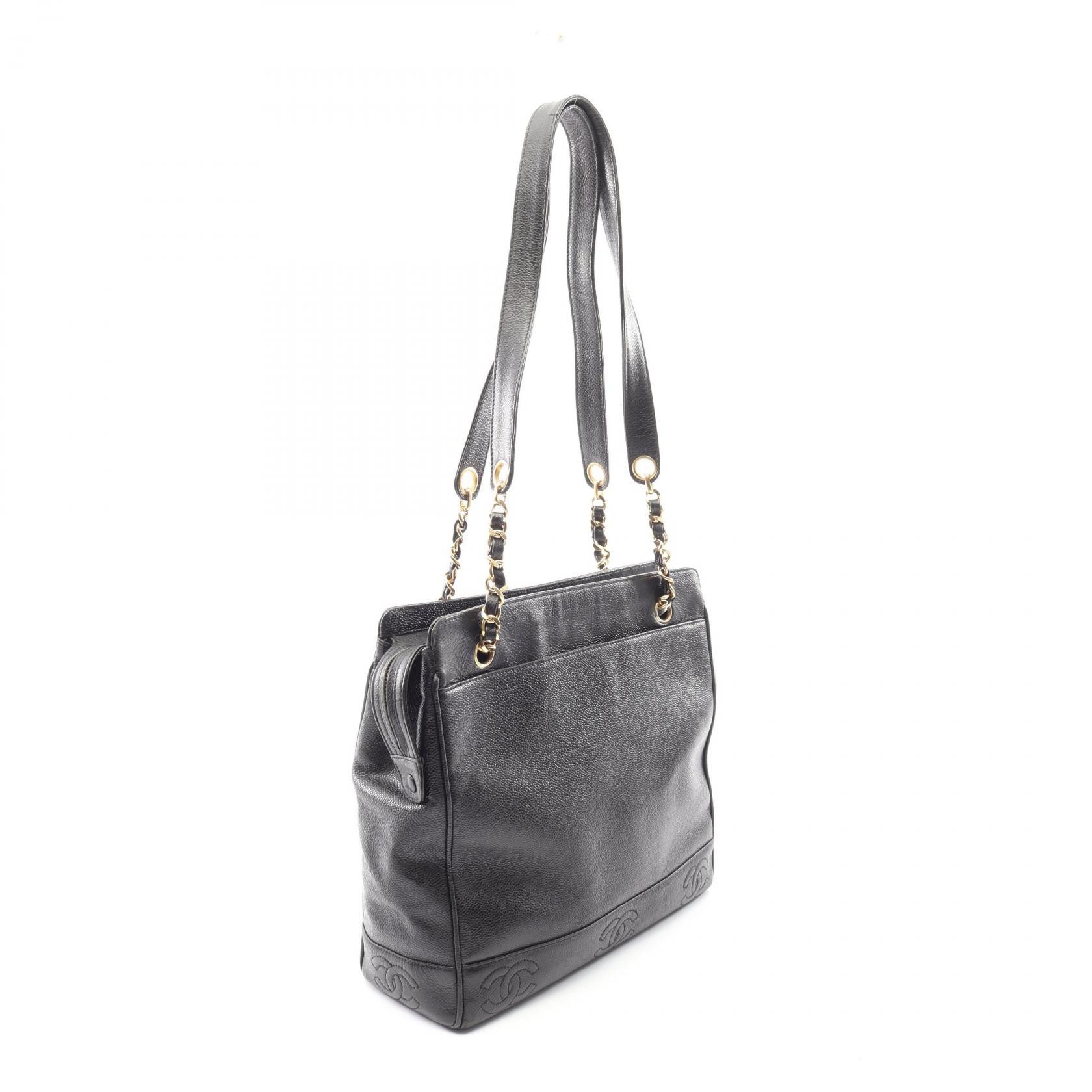 Chanel Chanel CHANEL Triple Coco Mark Grained Calf Tote Bag Leather Tote Bag DUTY FREE for USA Size ONE SIZE - 2 Thumbnail