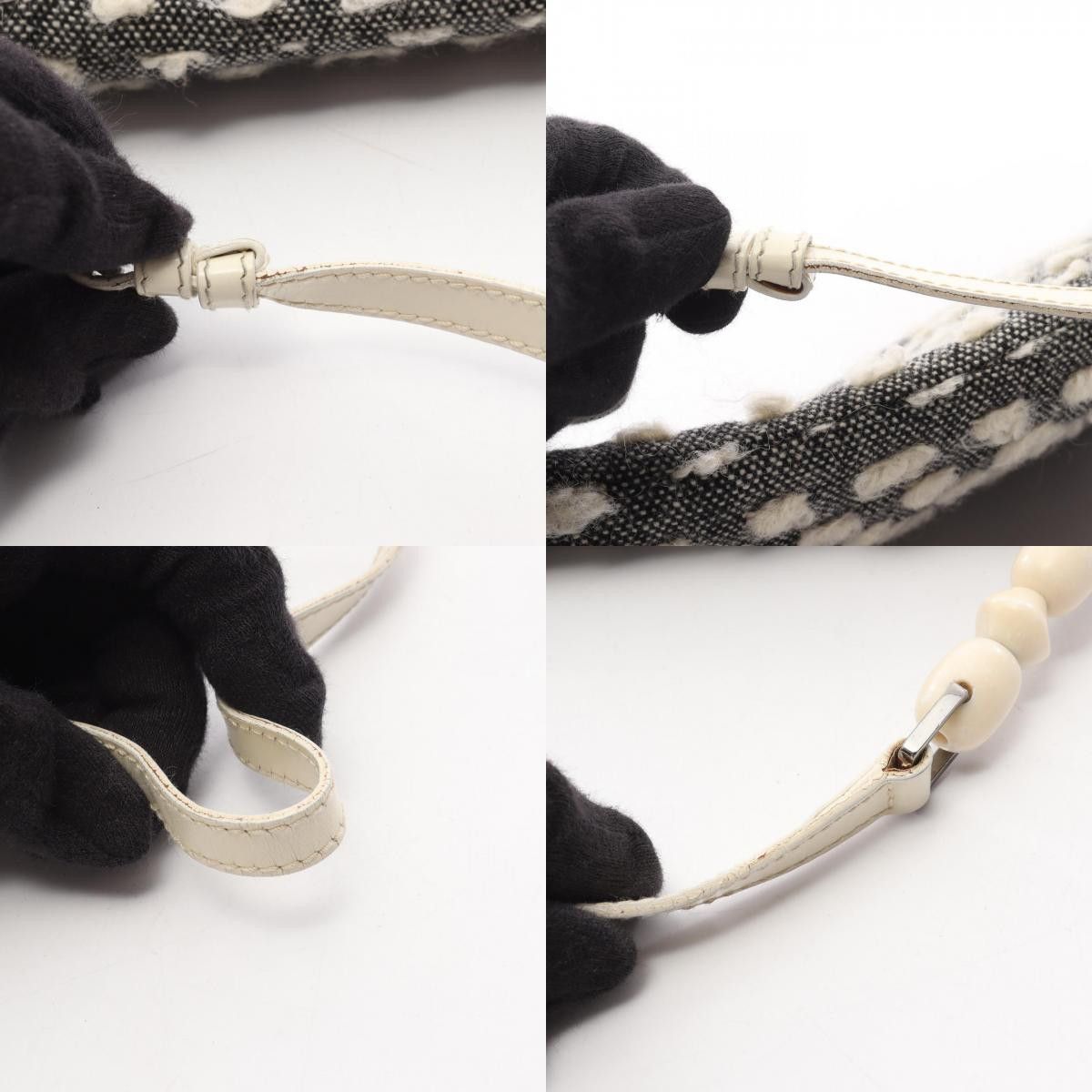 Dior Dior Dior Maris Pearl Wool Leather Shoulder Bag Textile Shoulder Bag DUTY FREE for USA Size ONE SIZE - 10 Thumbnail