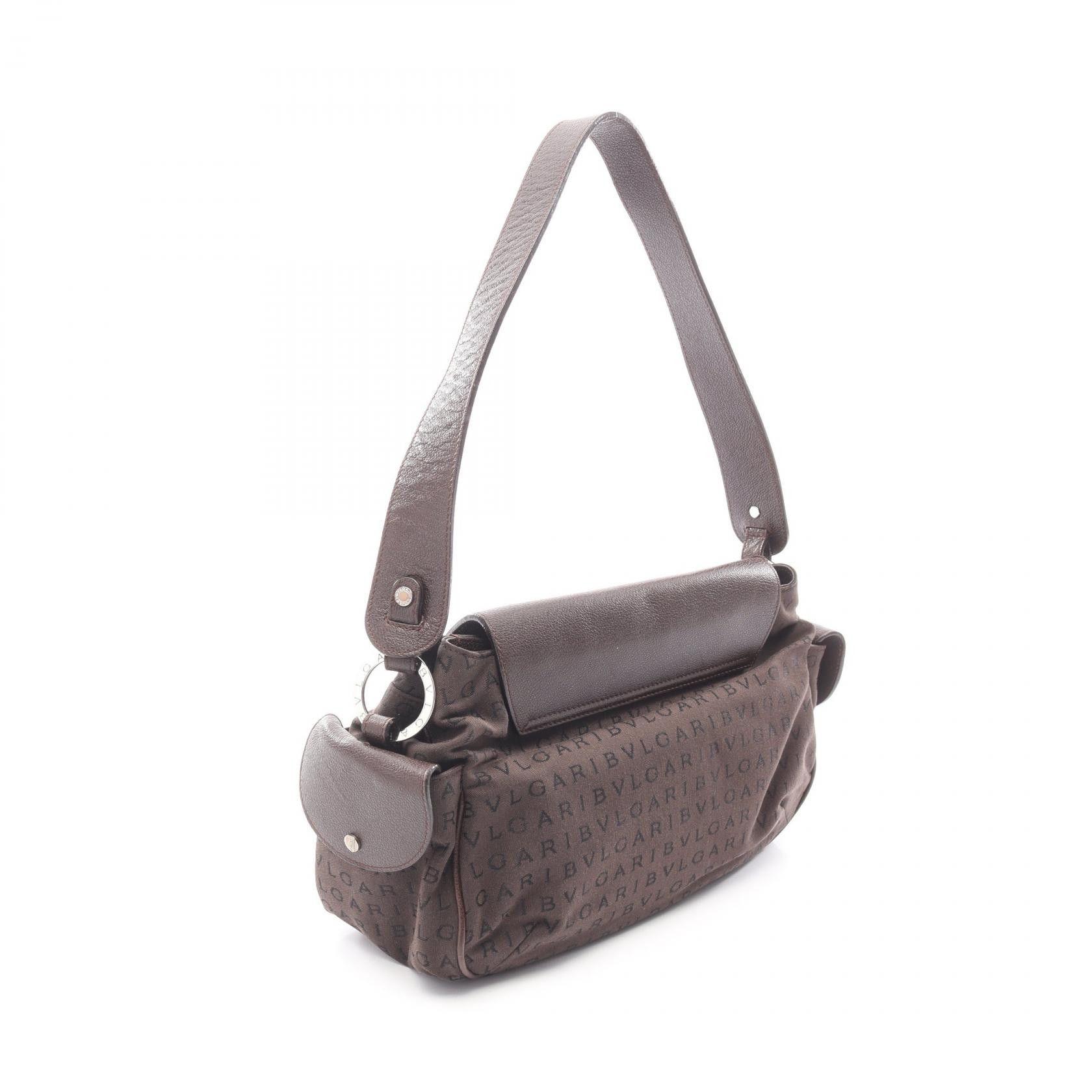 Bvlgari Bvlgari Bvlgari Logo Mania Canvas Leather Shoulder Bag Leather Shoulder Bag DUTY FREE for USA Size ONE SIZE - 2 Thumbnail