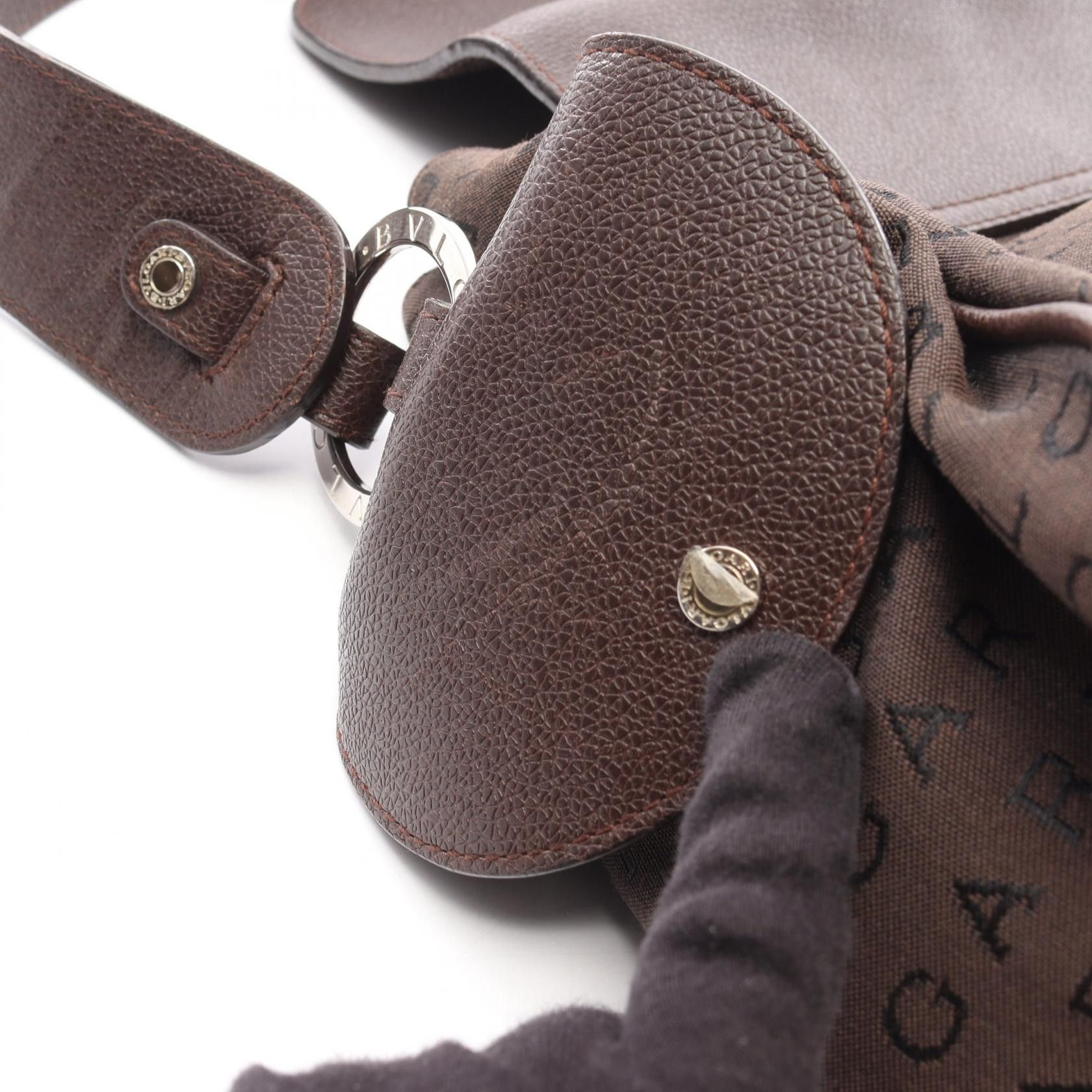 Bvlgari Bvlgari Bvlgari Logo Mania Canvas Leather Shoulder Bag Leather Shoulder Bag DUTY FREE for USA Size ONE SIZE - 10 Thumbnail