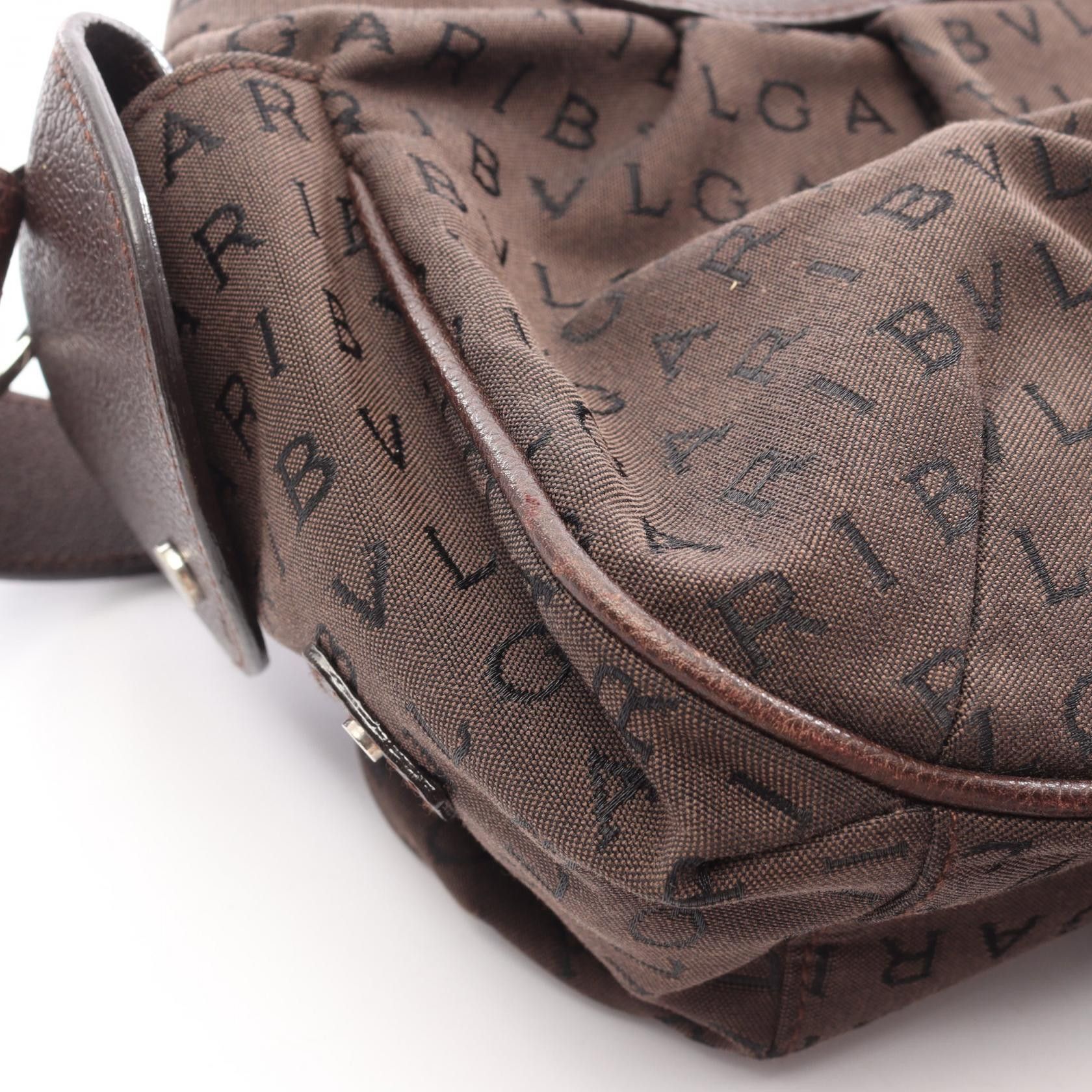 Bvlgari Bvlgari Bvlgari Logo Mania Canvas Leather Shoulder Bag Leather Shoulder Bag DUTY FREE for USA Size ONE SIZE - 7 Thumbnail