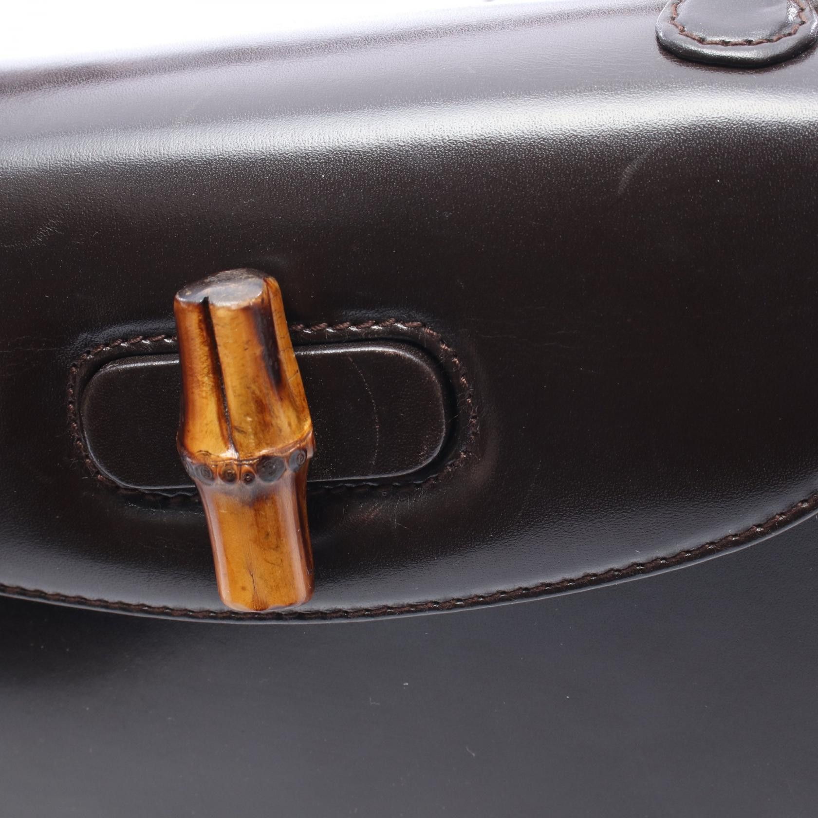 Gucci Gucci Gucci Bamboo Leather 2way Handbag Leather Handbag 00020460188 DUTY FREE for USA Size ONE SIZE - 6 Thumbnail