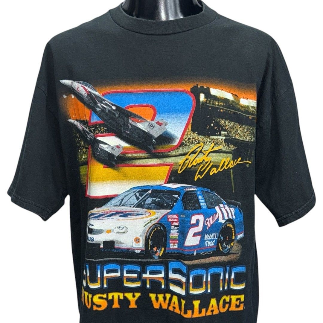 Chase Authentics Chase Authentics 90s SUPERSONIC RUSTY WALLACE T-Shirt Size L Size US L / EU 52-54 / 3 - 3 Thumbnail