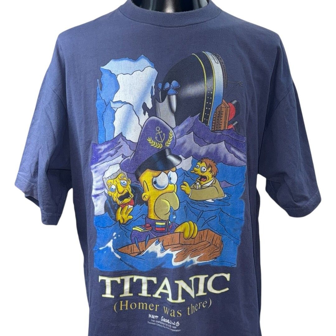 Vintage SIMPSONS TITANIC T-Shirt Size XL Size US XL / EU 56 / 4 - 3 Thumbnail